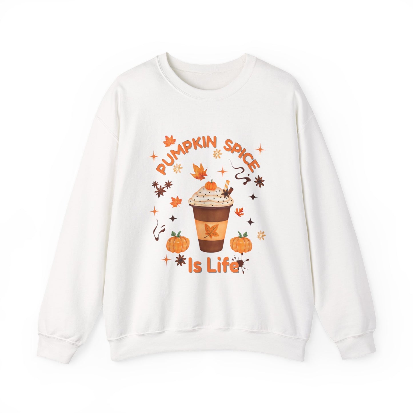Pumpkin Spice is Life Sweatshirt, This autumn jumper is designed to wrap you in the warmth and comfort that the pumpkin spice season brings.