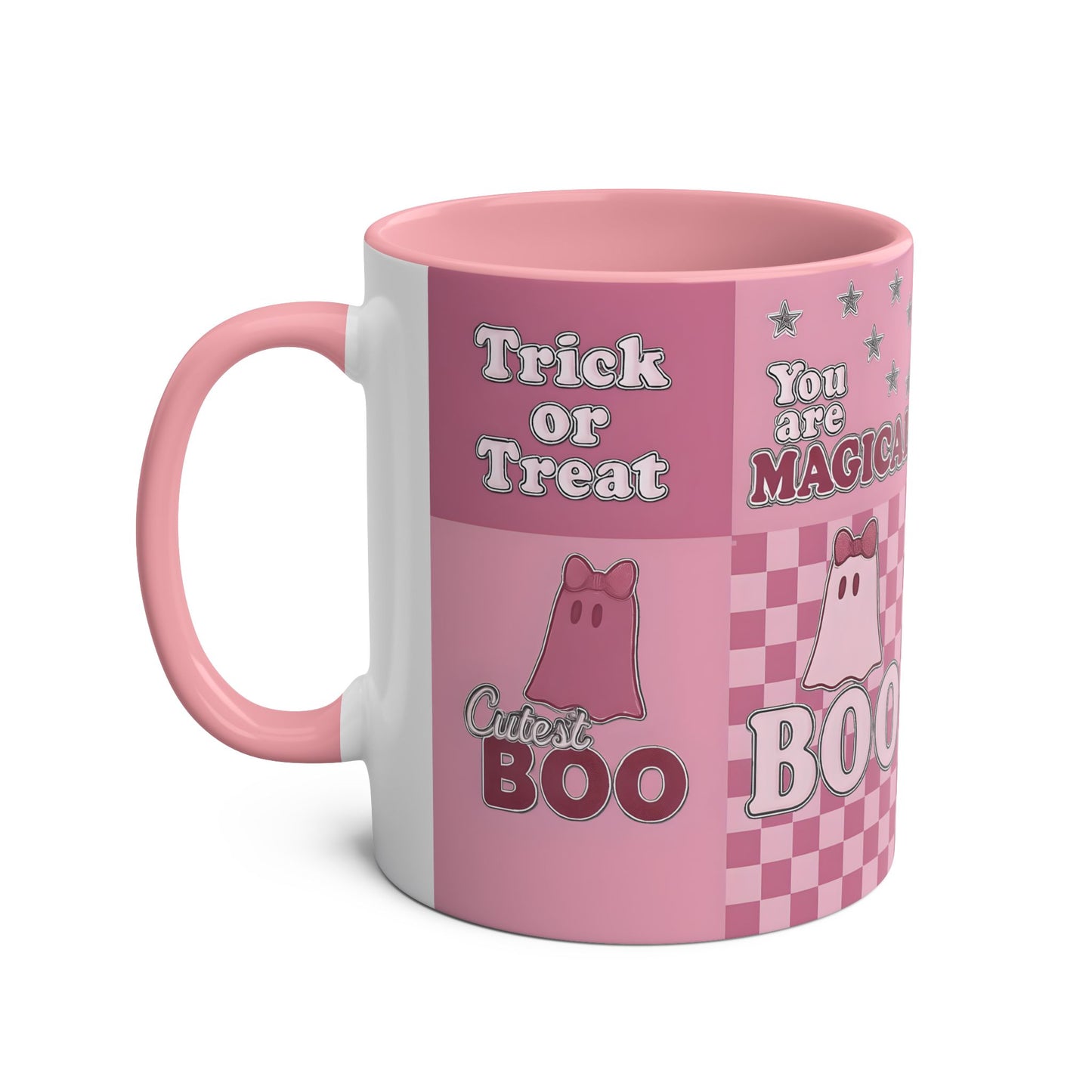 Pink Ghosty Boo Mug, this ghost mug is the embodiment of a cute Halloween mug, bringing the festive spirit to your morning brew.