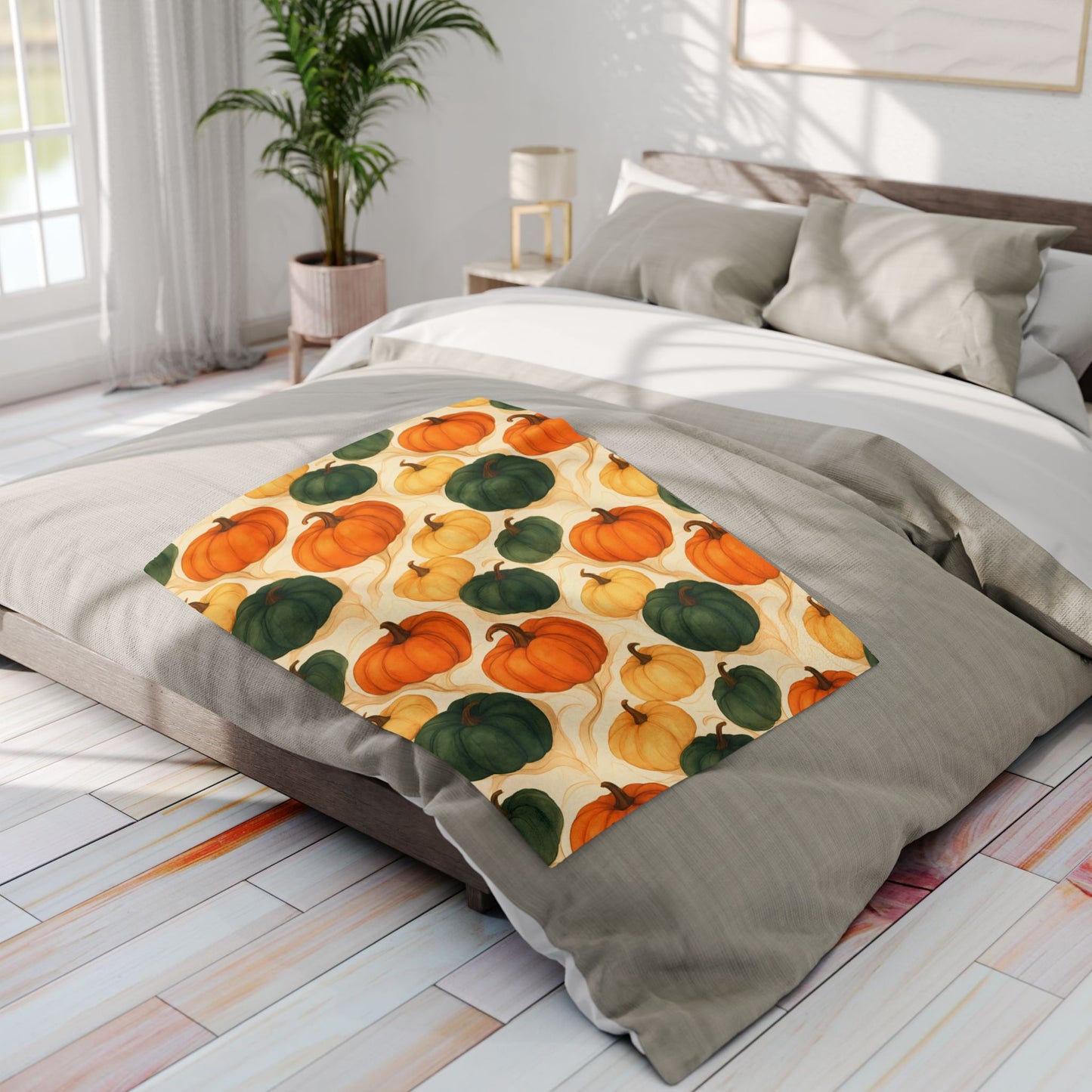 Autumnal Pumpkin Blanket Throw, Its timeless design effortlessly enhances your autumnal home decor, with its rich pumpkin hues offering a nod to nature's seasonal beauty. Whether draped over your sofa or used as a comforting autumn throw blanket.