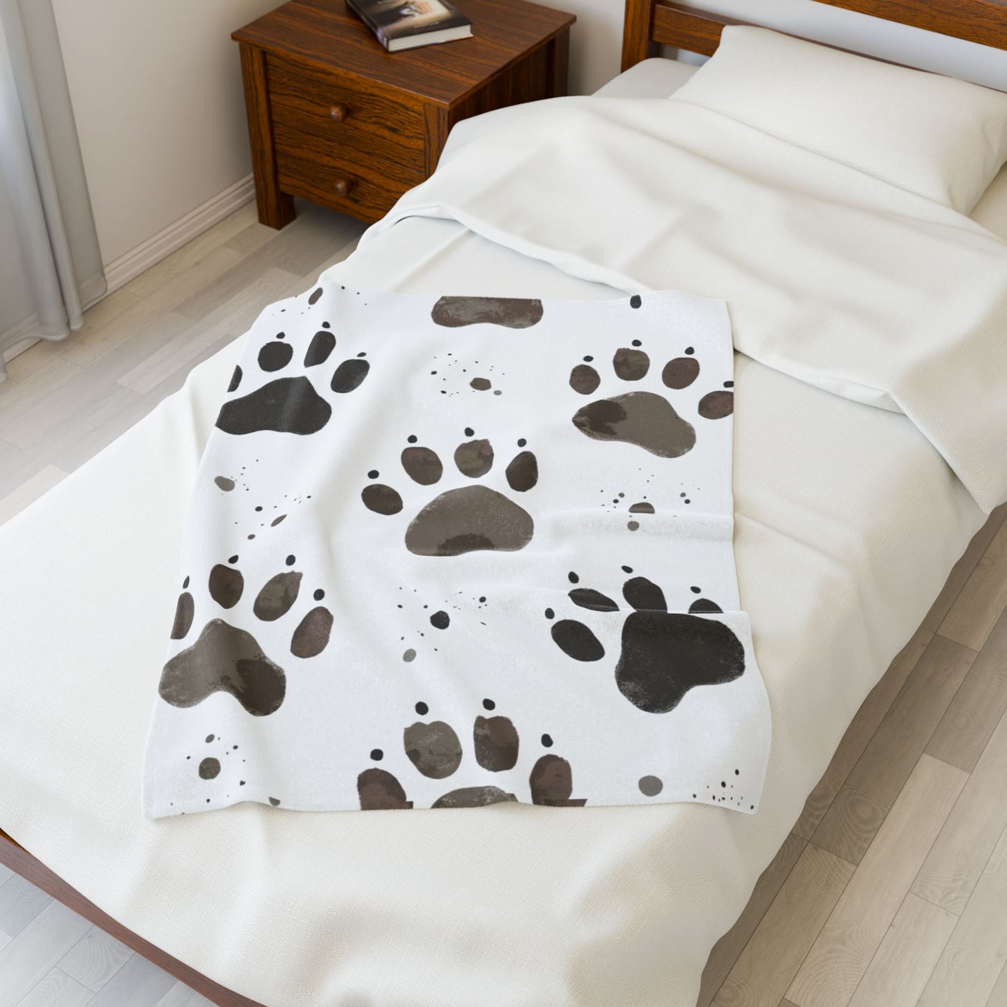 Plush Pet Paw Blanket, perfect for cozy nights in or lazy afternoons on the sofa. The vibrant print adds a playful touch to any room, making it an ideal addition to your home decor.