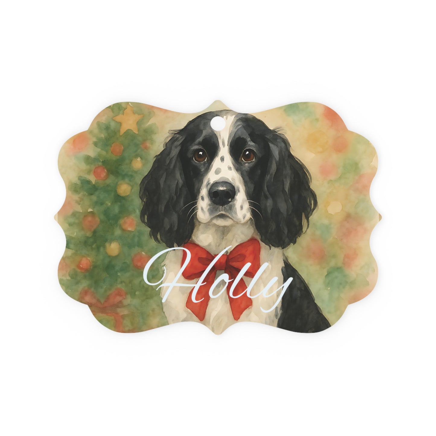 Festive Personalized Springer Spaniel Ornament, Celebrate the season with this timeless tribute to your loyal English Springer.