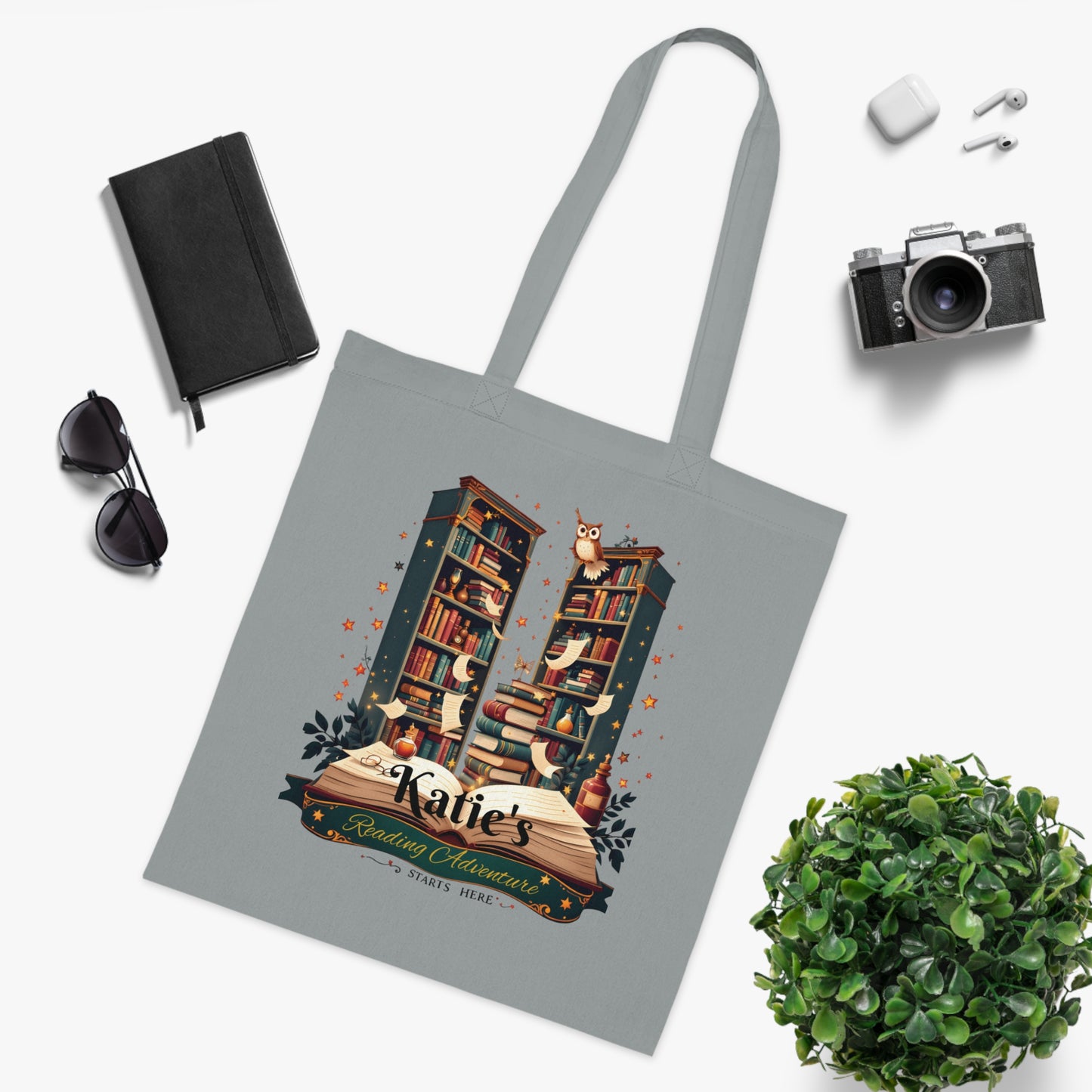 Personalised Book Lover Reusable Cotton Tote Bag, Bookish Tote, Librarian Tote Bag, Bibliophile Gift, Custom Book Bag,