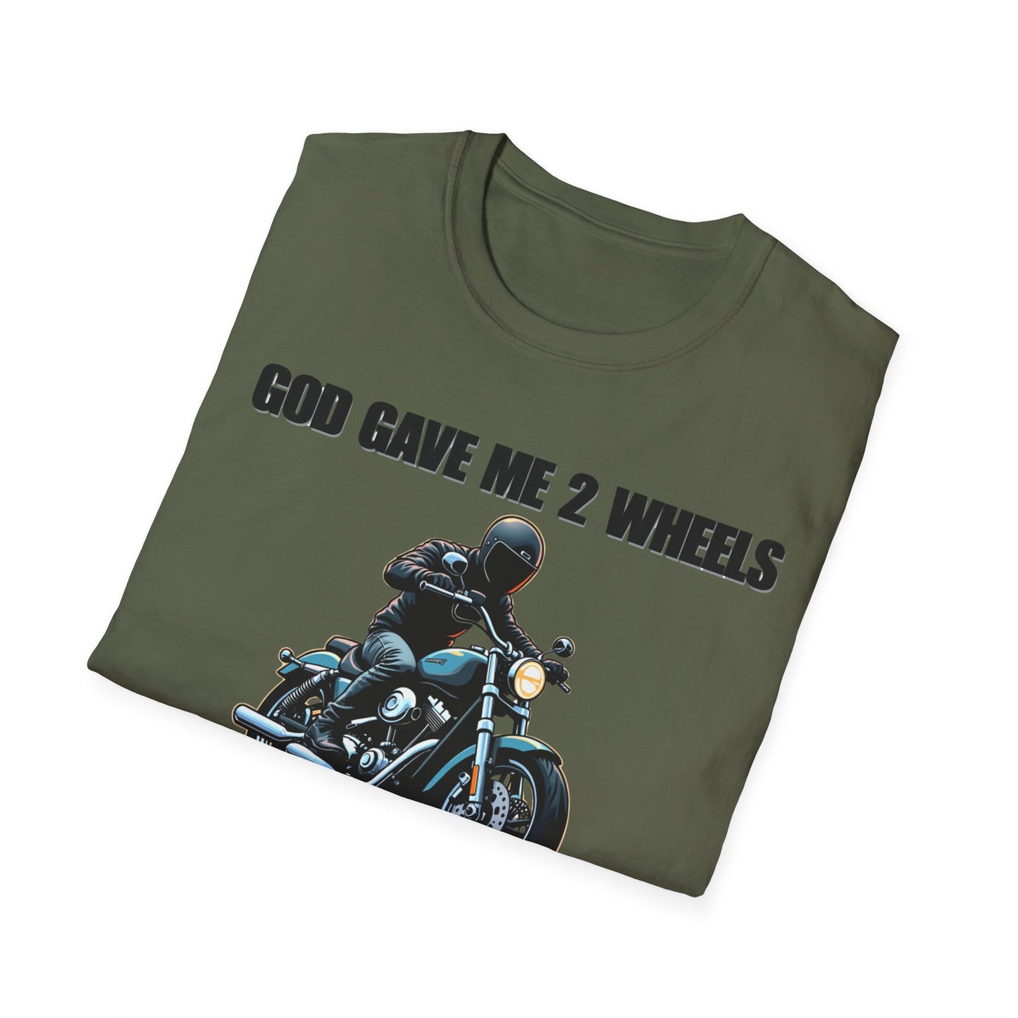 God Gave Me 2 Wheels, Funny Tee for Motorcycle Lovers, must-have for those who live life on two wheels.