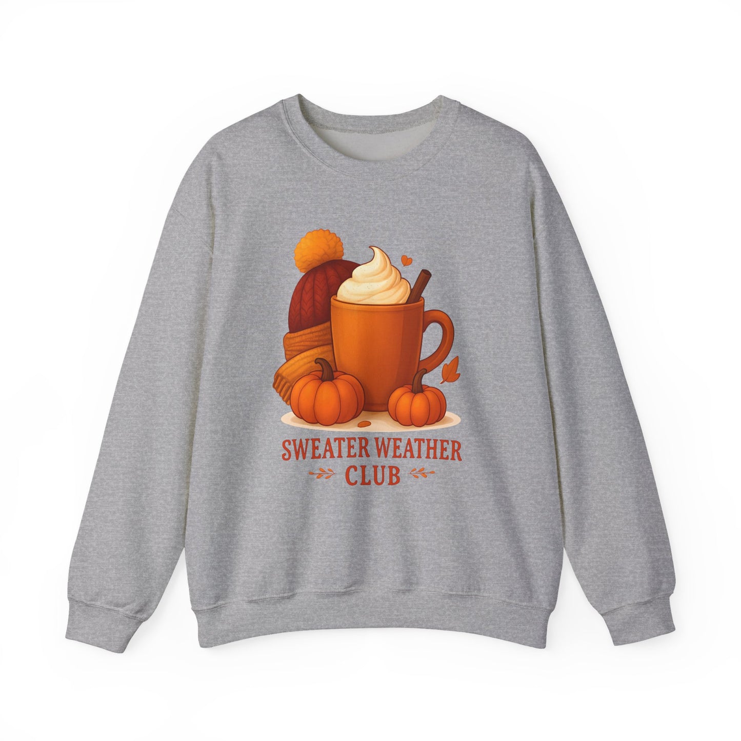 Sweater Weather Autumn Sweatshirt, This autumnal jumper captures the essence of crisp days with its inviting softness, perfect for sipping on a pumpkin spice latte.