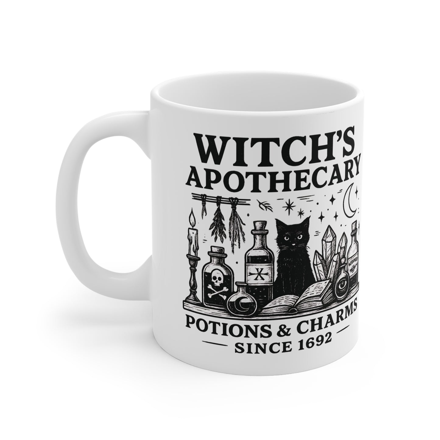 Witch's Apothecary Established 1692 Mug, a spellbinding addition to any witchy kitchen.