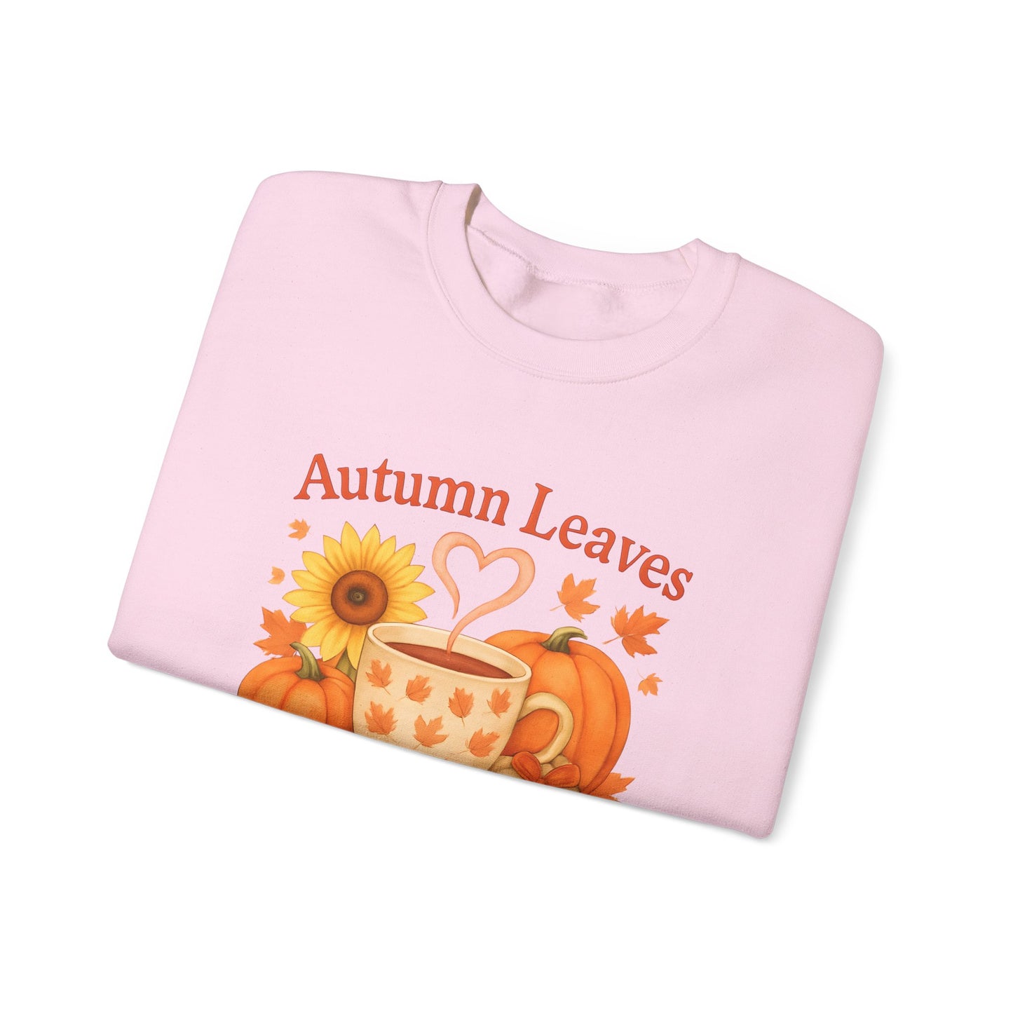 Autumnal Leaves and a Cup of Tea Sweatshirt, Imagine sipping on a warm cuppa, perhaps a delightful Yorkshire tea in a comfortable sweater.