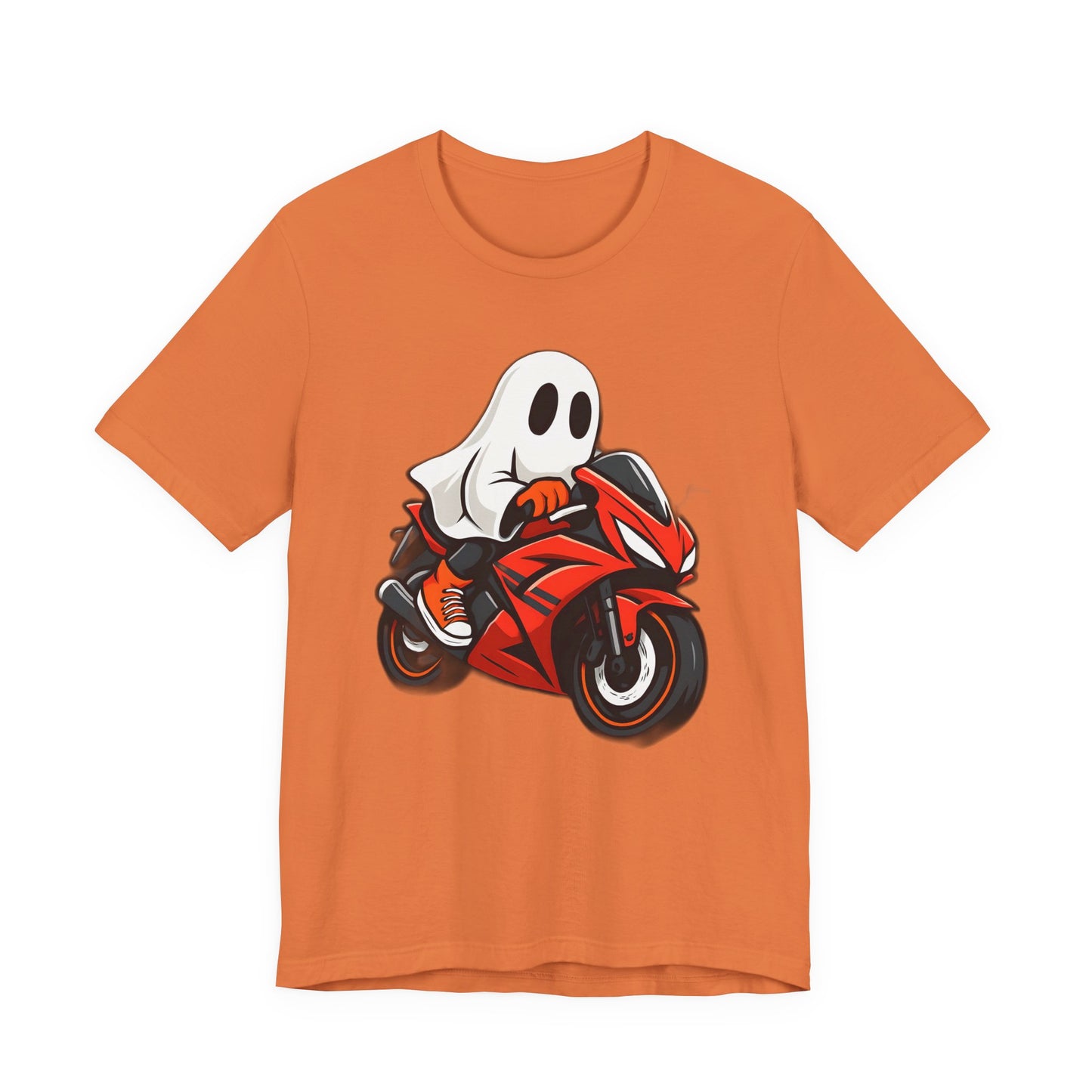 Ghosty Biker T-shirt, This ghost rider shirt captures the essence of Halloween with its hauntingly cool design, making it an essential piece for motorcycle enthusiasts who crave a dose of the supernatural.