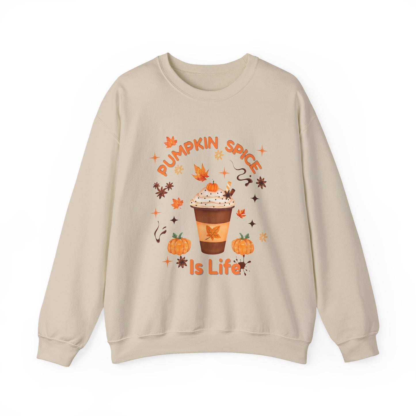 Pumpkin Spice is Life Sweatshirt, This autumn jumper is designed to wrap you in the warmth and comfort that the pumpkin spice season brings.