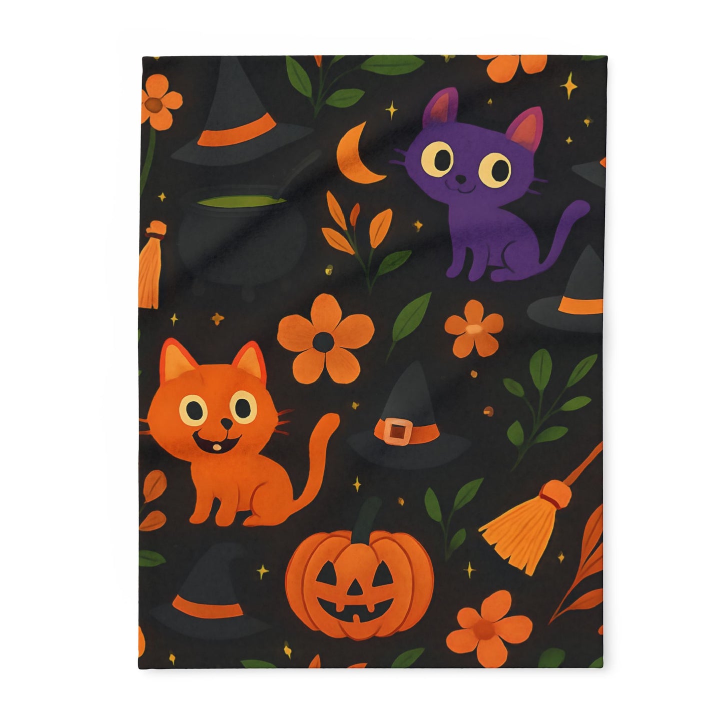 Halloween Blanket, The witchy blanket brings a touch of whimsy and warmth to any space, making it ideal as a spooky blanket or for witchy room decor.