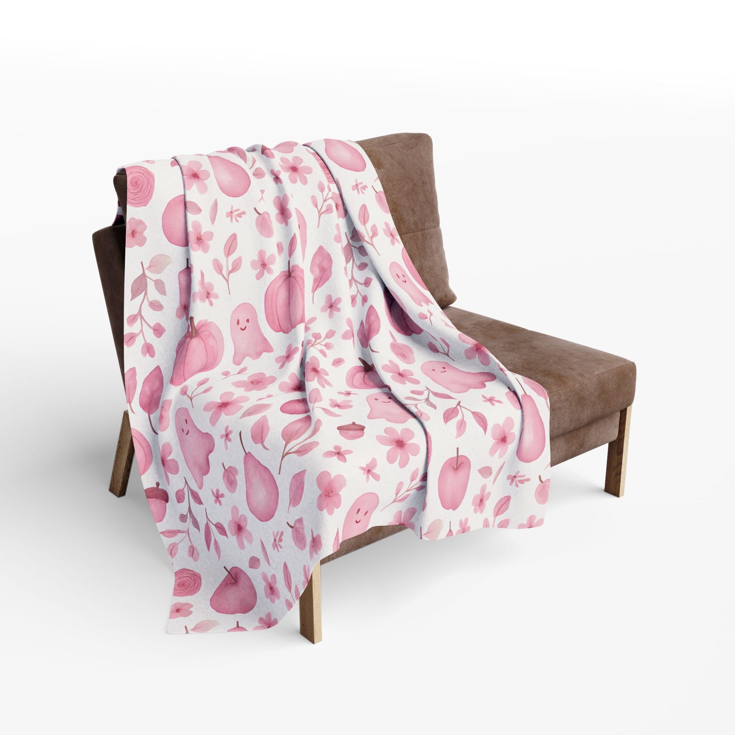 Pink Halloween Ghost Fleece Throw Blanket, this ghost blanket effortlessly transforms any space into a magical haven where autumn chills are met with warmth.