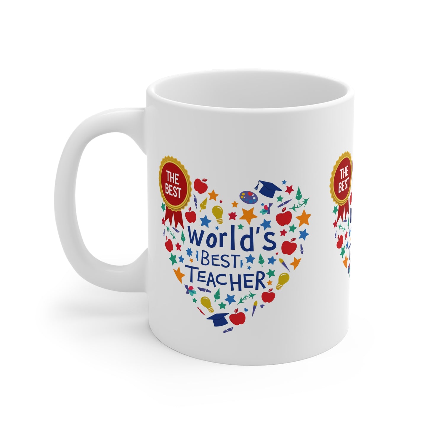 World's Best Teacher Mug - Ideal for teachers, students, or parents looking to show gratitude, it makes a thoughtful gift for Teacher Appreciation Week, end-of-year celebrations, or just-because moments.