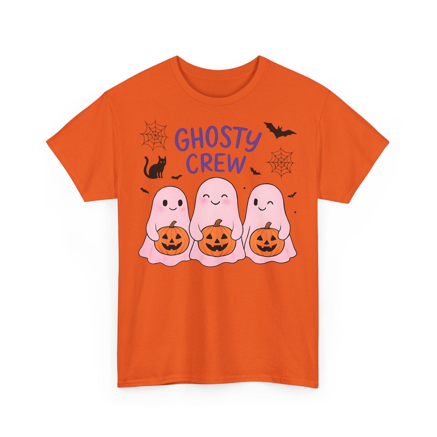 Ghosty Crew Halloween Tee, It’s great for spooky season gatherings, casual outings, or simply lounging at home with friends
