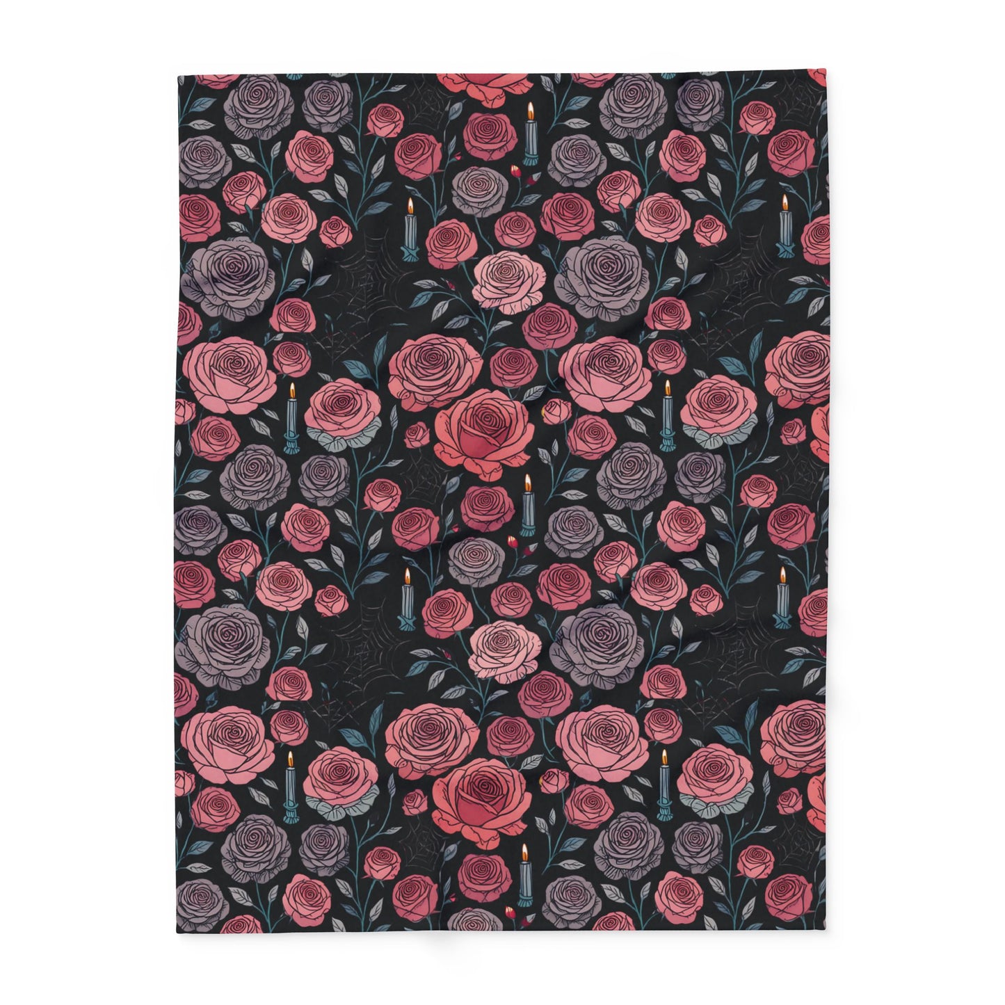 Gothic Pink Halloween Rose Blanket, Perfect as a Spooky Gift, it brings a whisper of elegance to your Halloween Decor.