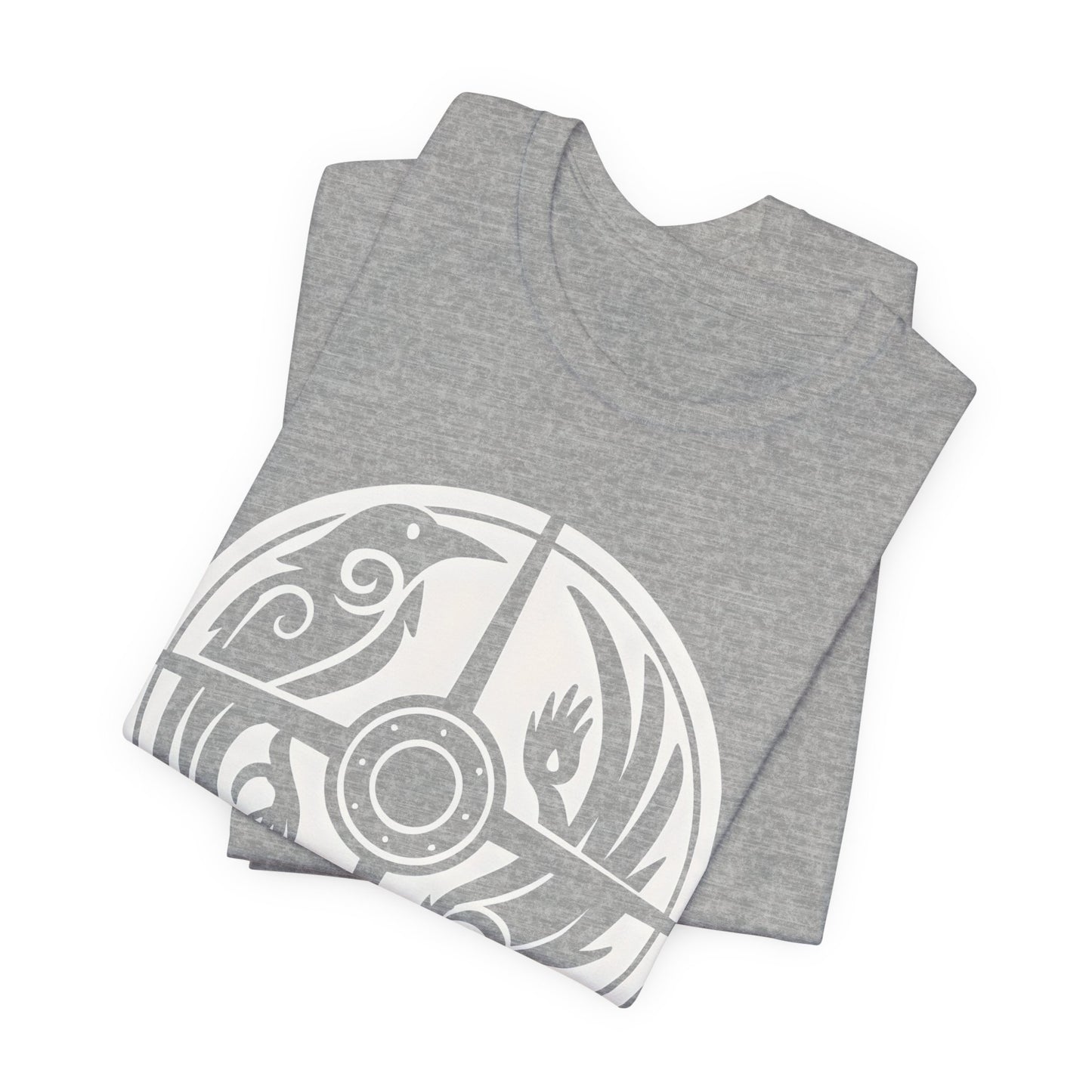 Norse Raven Shield T-shirt, Embrace the spirit of ancient warriors, an essential piece for any lover of Viking apparel.
