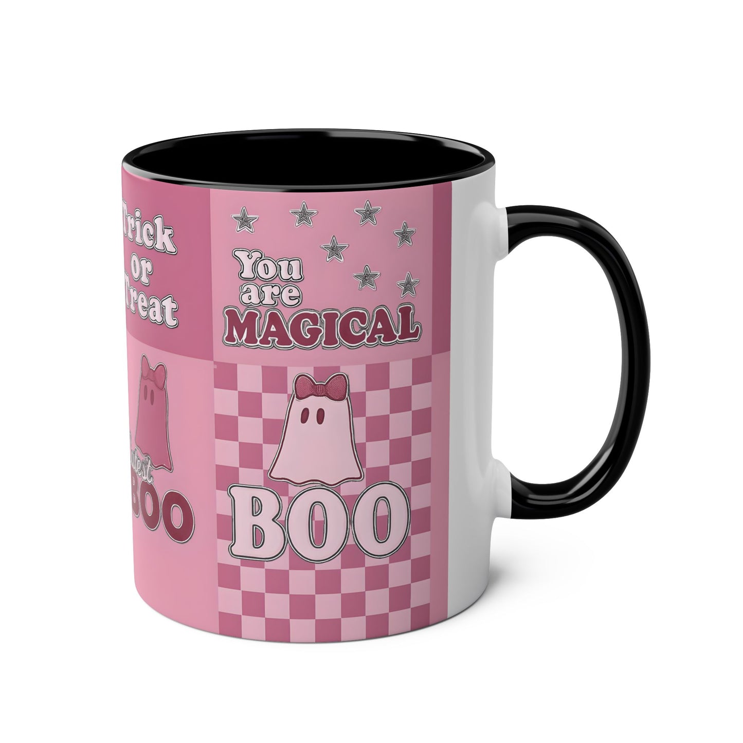 Pink Ghosty Boo Mug, this ghost mug is the embodiment of a cute Halloween mug, bringing the festive spirit to your morning brew.
