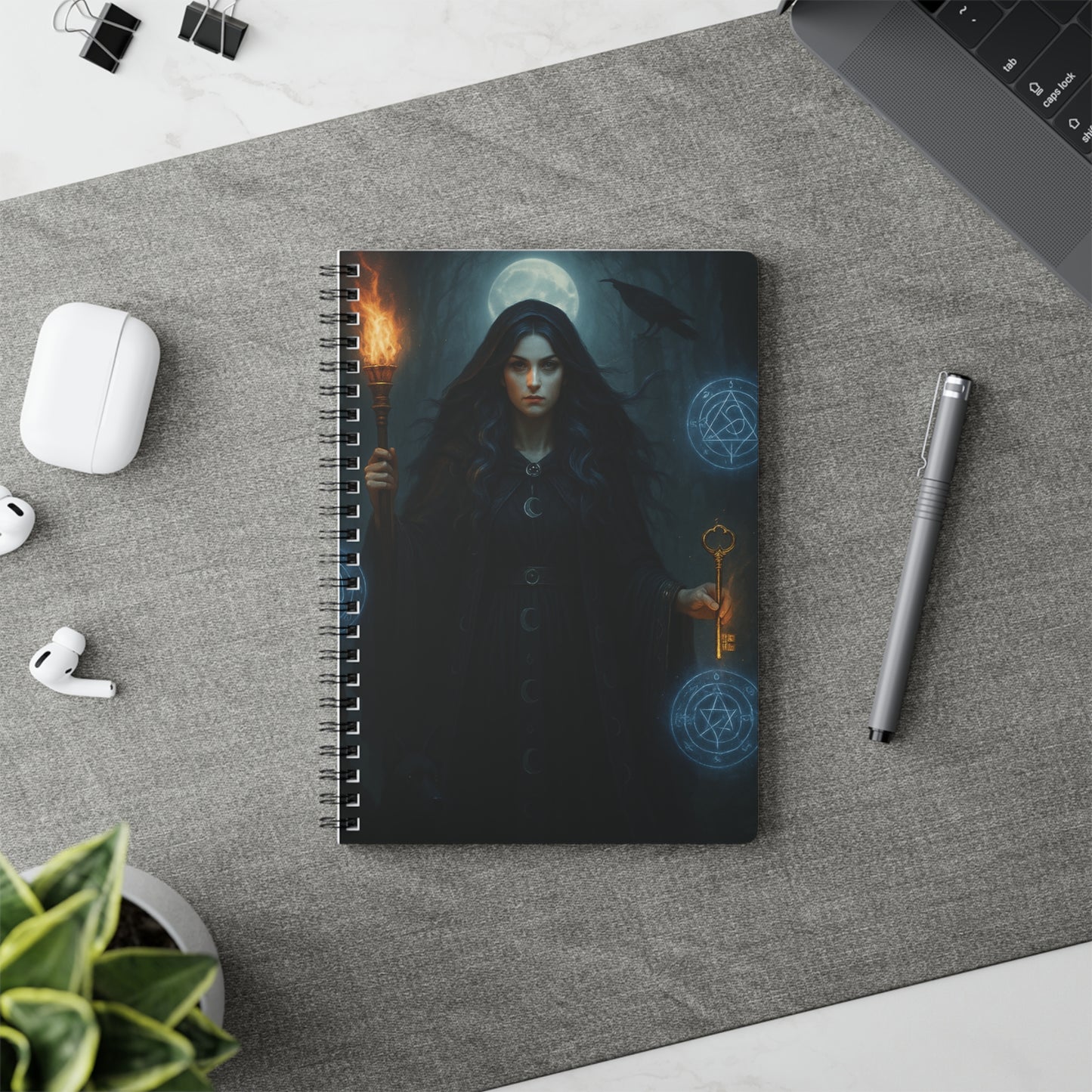 Hecate Goddess Notebook Journal, With pages to document your spells, dreams, and visions, it's more than just a witch journal; it’s a sacred space where whispers of the Greek Goddess, Hekate. journal