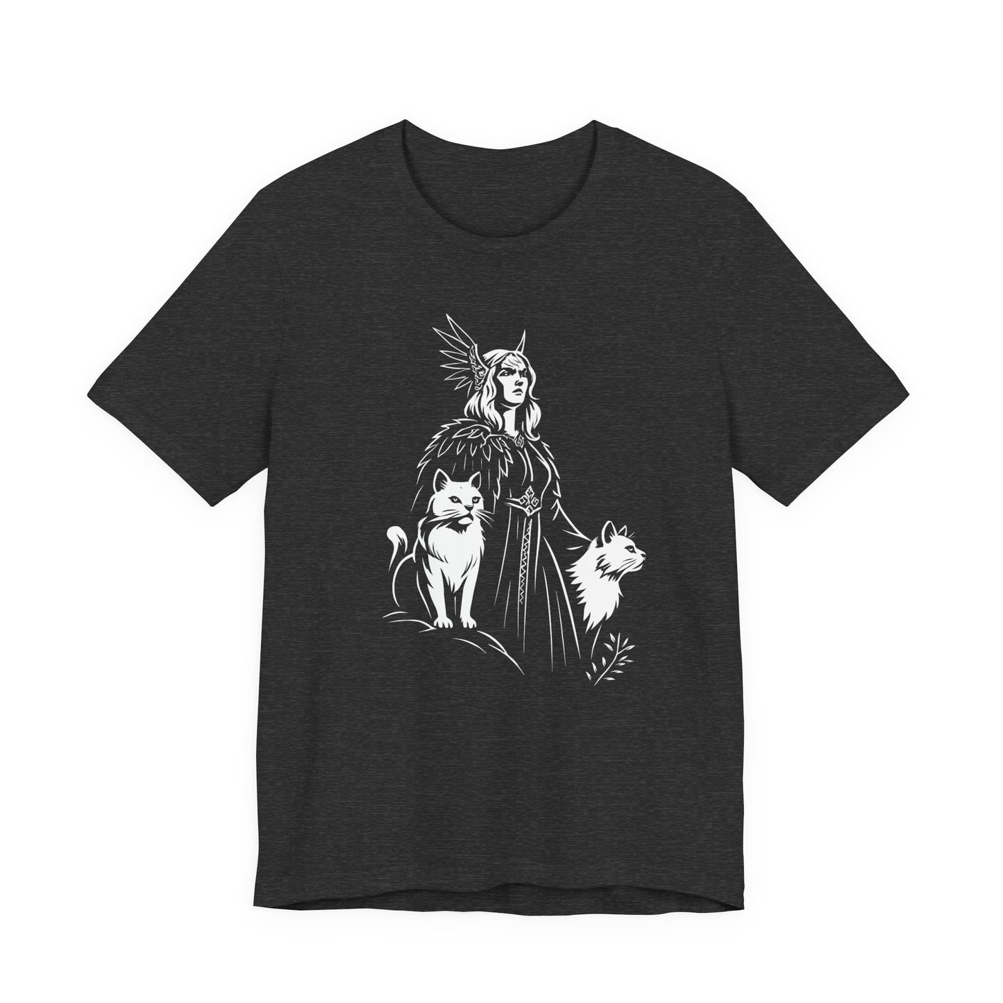 Freyja Viking Goddess T-Shirt, This captivating viking tee encapsulates the essence of Freya—the viking goddess renowned for her formidable power and grace.