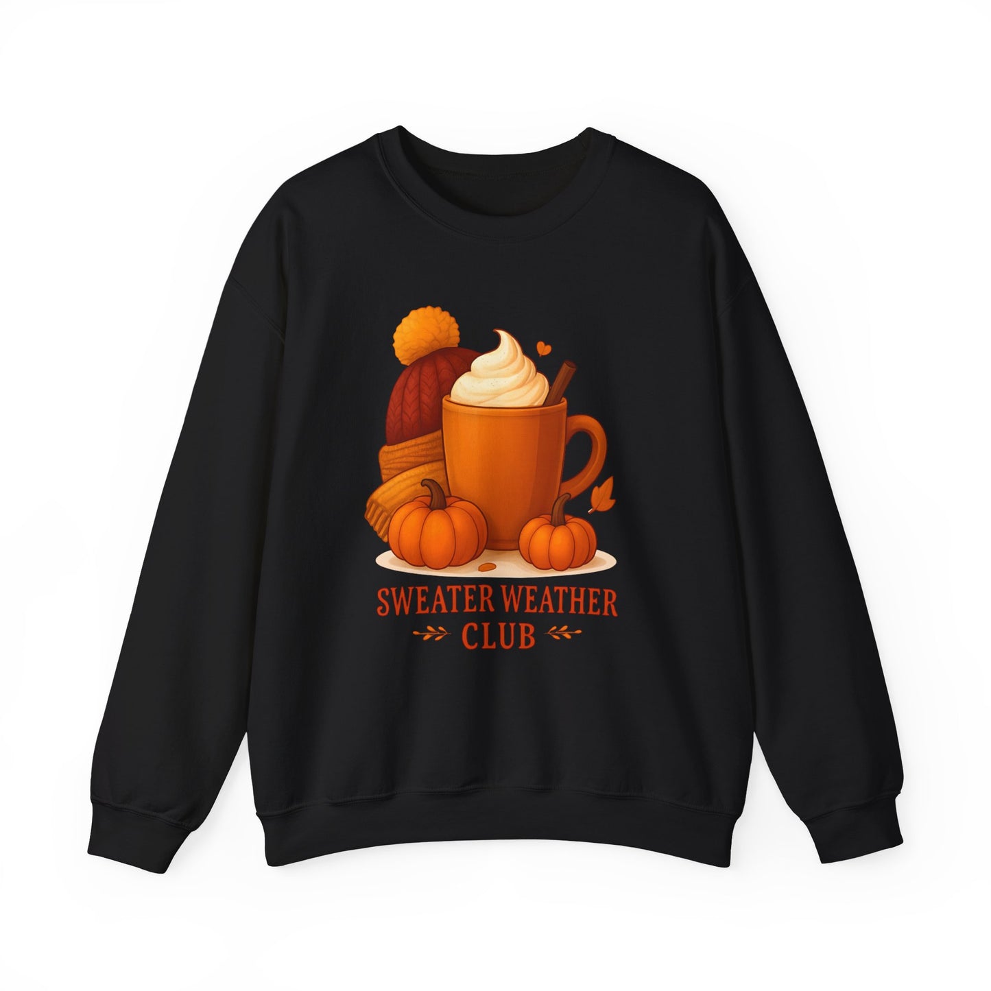 Sweater Weather Autumn Sweatshirt, This autumnal jumper captures the essence of crisp days with its inviting softness, perfect for sipping on a pumpkin spice latte.