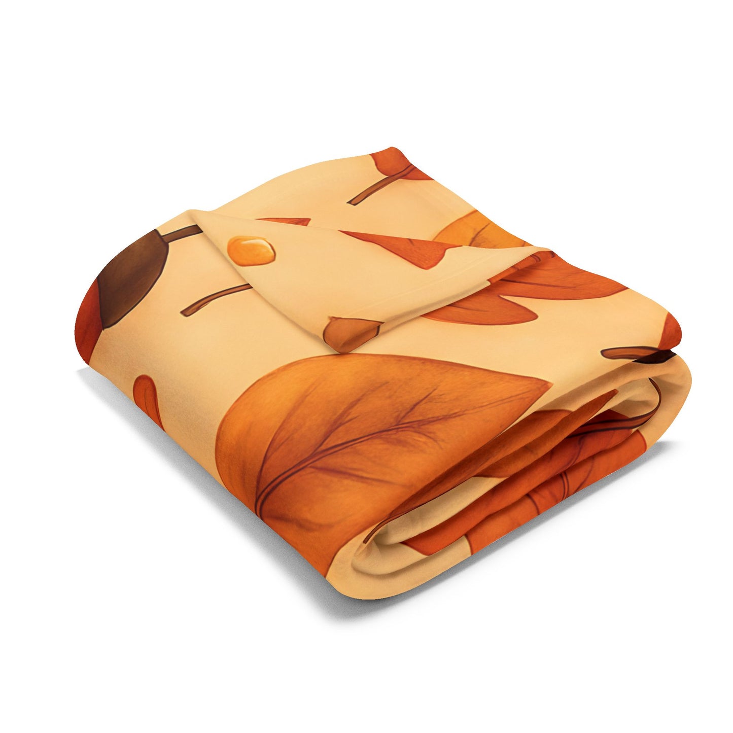 Autumnal Leaf Blanket Throw, This soft cozy blanket, adorned with intricate oak leaf acorn patterns, seamlessly captures the essence of the autumn eason