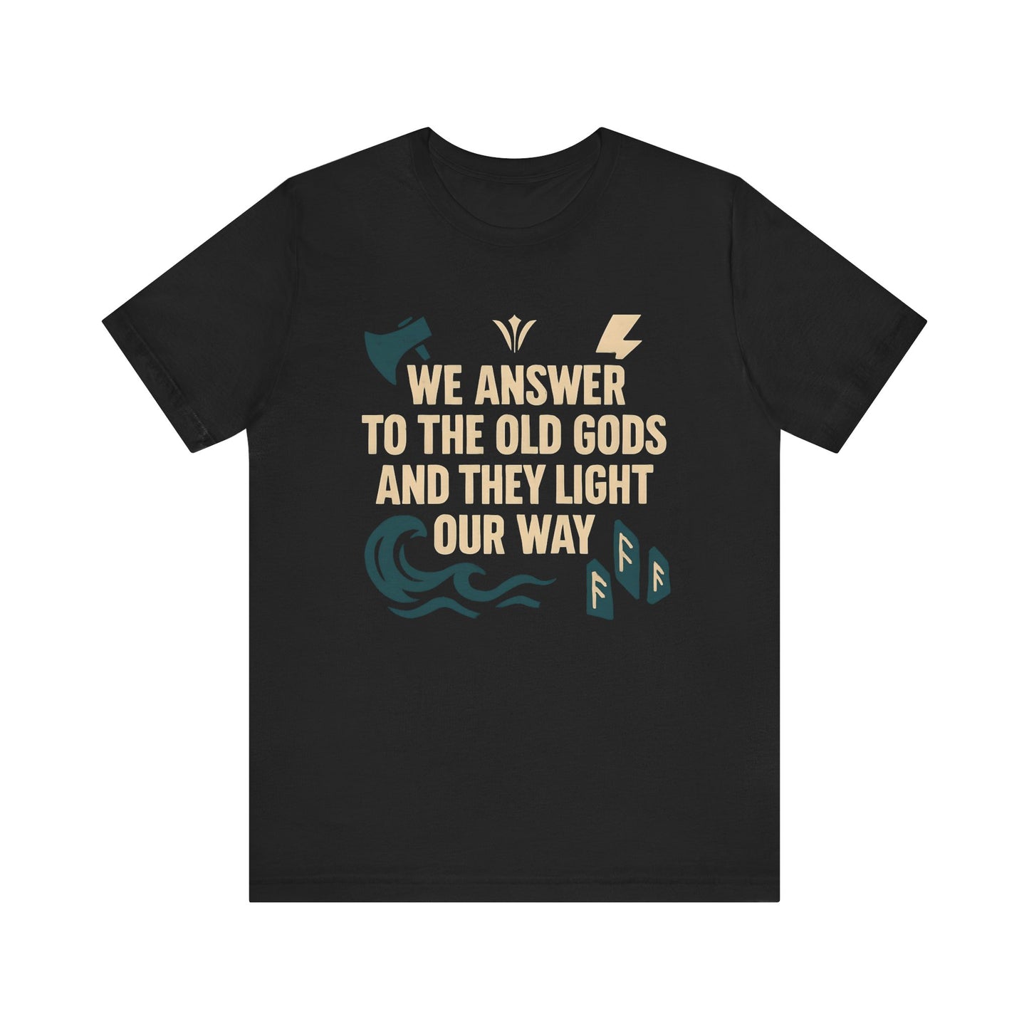 We Answer to the Old Gods Vikings TShirt, Embrace your ancestral roots with the "We Answer to the Old Gods".