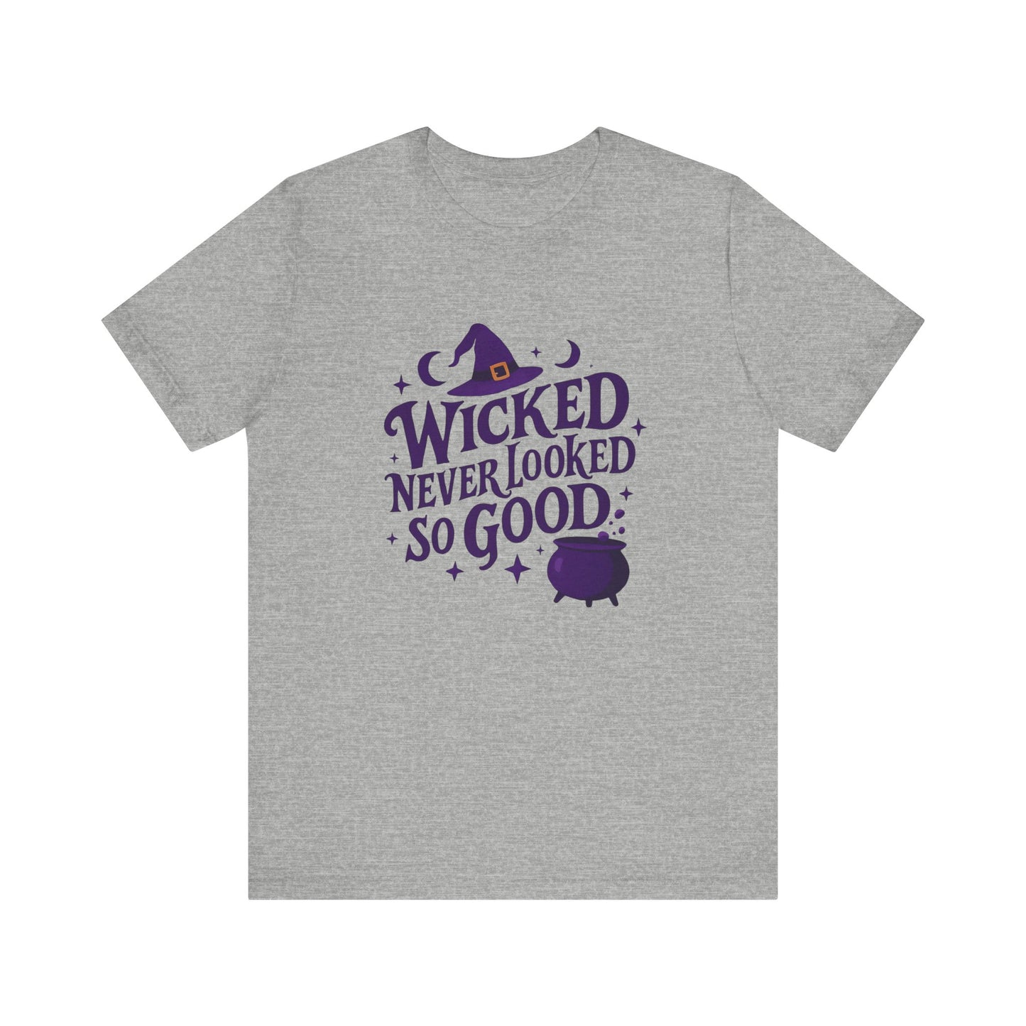 Wicked Never Looked So Good T-Shirt, a spellbinding addition to any witchy wardrobe, embodying the mischievous charm of witchcraft.
