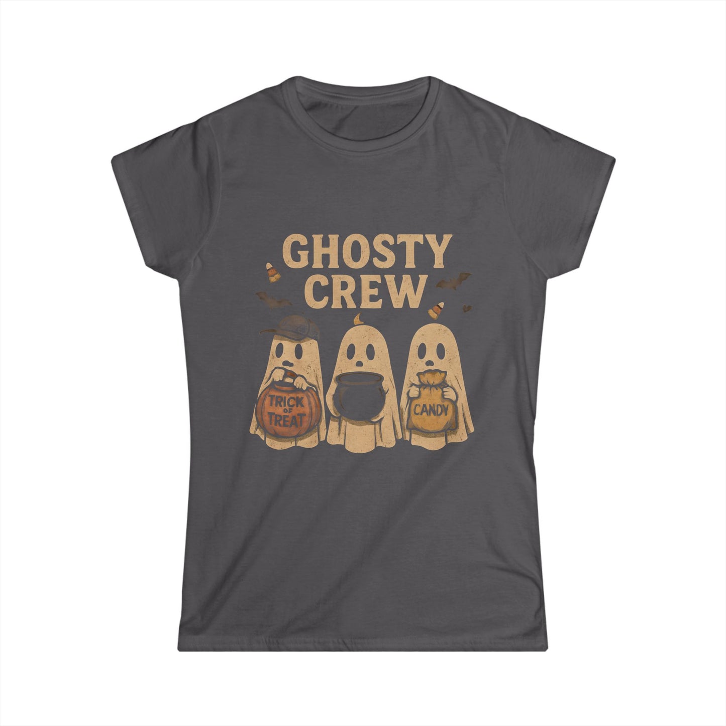 Halloween Ghosty Tee - Women's Softstyle Shirt Perfect for those who love Halloween and want to add a touch of spookiness to their wardrobe.