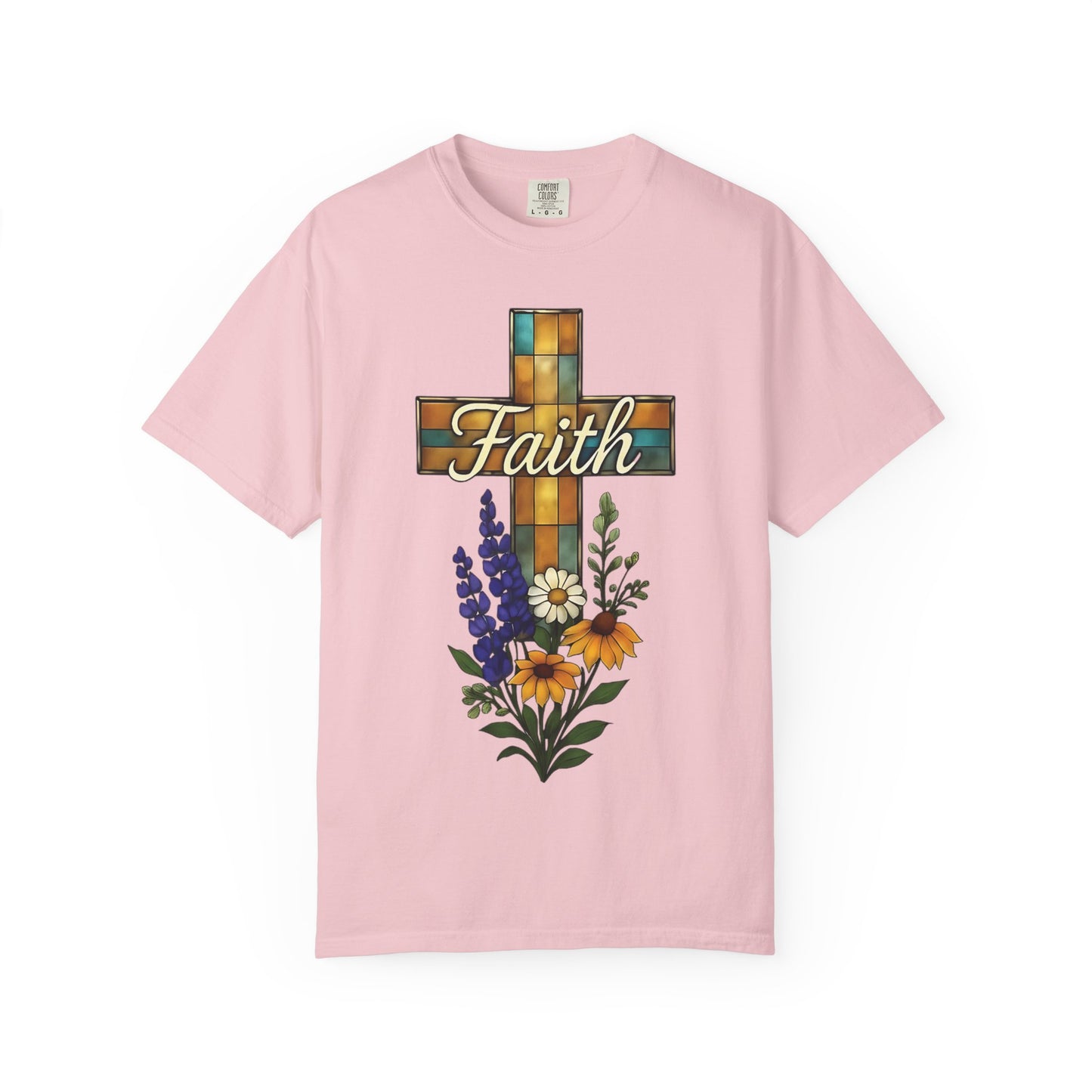 Christianity Faith Cross Comfort Colors T-shirt, Christianity gift or elevating your own collection of Christian merch, this shirt is a testament to the belief that God is good.
