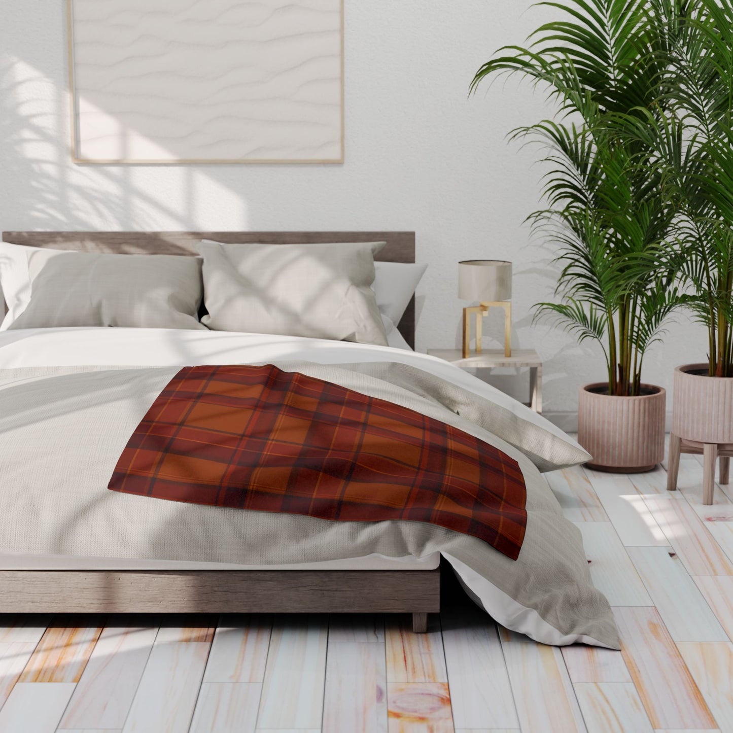 Cozy Autumn Plaid Pattern Blanket, This soft throw, with its classic plaid pattern, transforms any space into a serene autumn retreat.