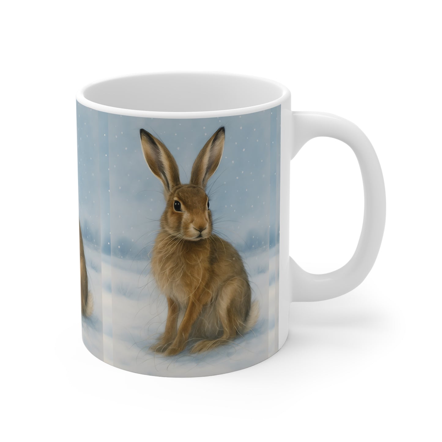 Winter Hare Coffee Mug, creating the perfect festive mug for your cozy winter mornings,perfect for celebrating the winter solstice.