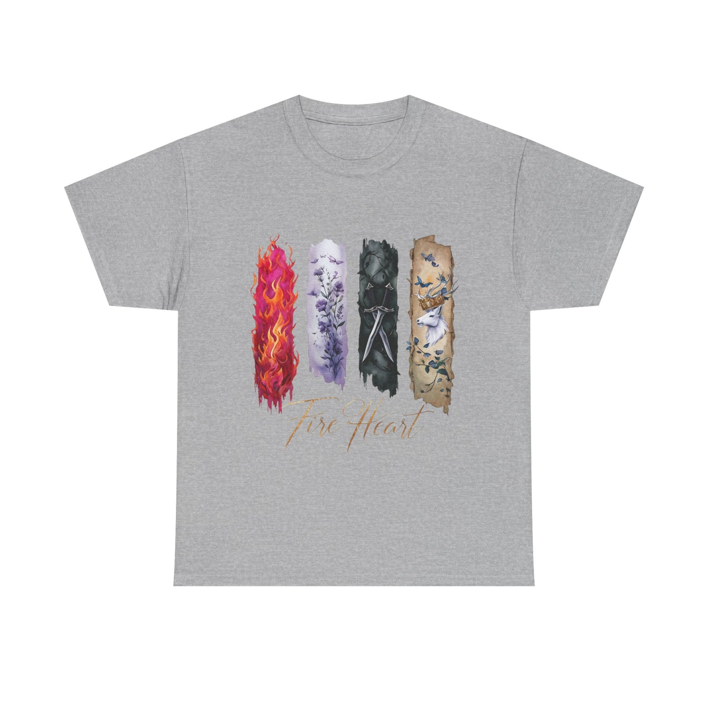 Fire Heart T-Shirt, Heir of Fire Tee, Ignite your wardrobe with the Fire Heart T-Shirt, a must-have for any fan of Sarah J. Maas's enchanting universe.