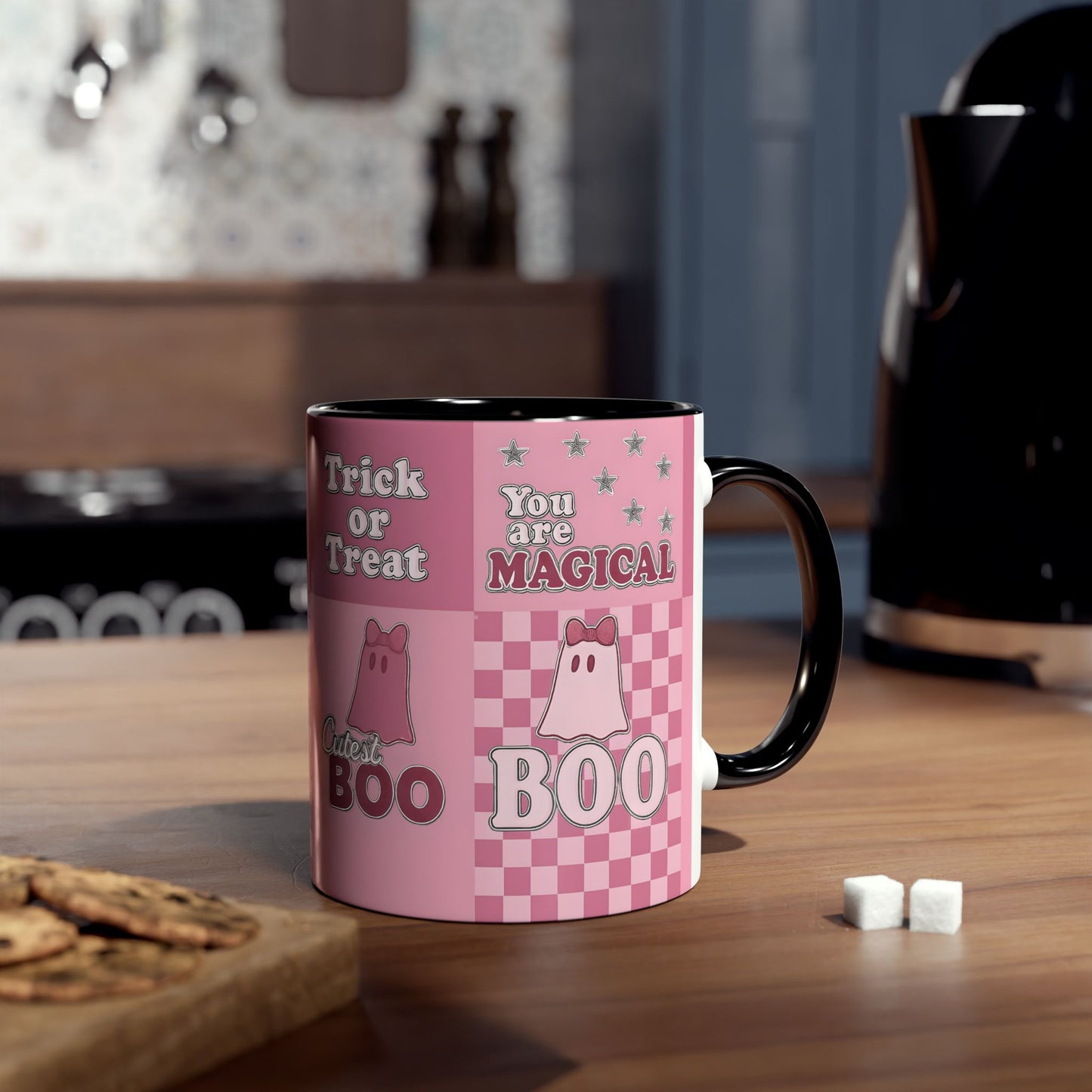 Pink Ghosty Boo Mug, this ghost mug is the embodiment of a cute Halloween mug, bringing the festive spirit to your morning brew.
