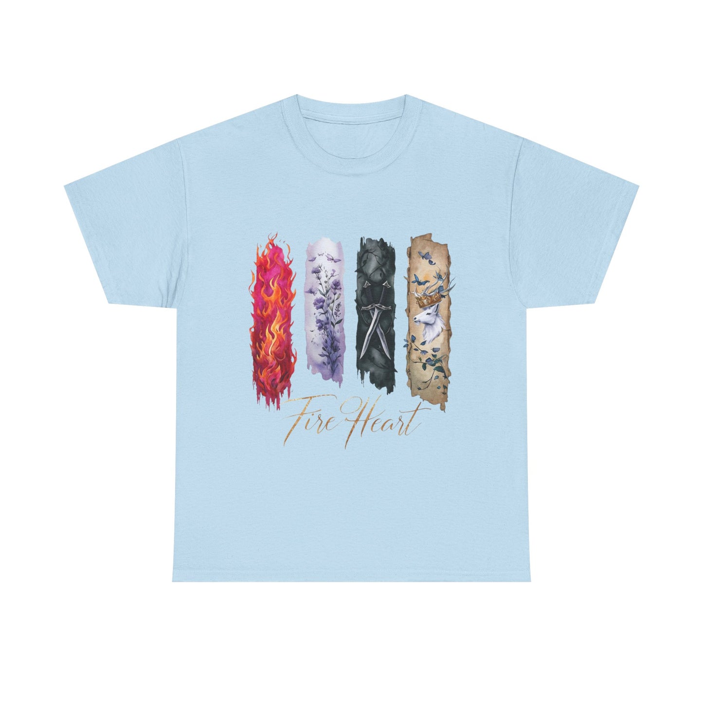 Fire Heart T-Shirt, Heir of Fire Tee, Ignite your wardrobe with the Fire Heart T-Shirt, a must-have for any fan of Sarah J. Maas's enchanting universe.