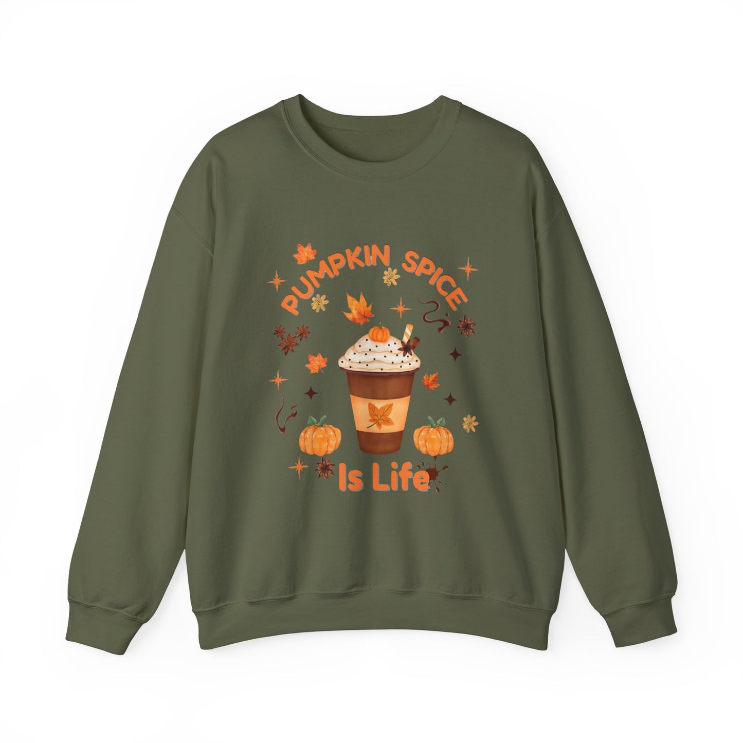 Pumpkin Spice is Life Sweatshirt, This autumn jumper is designed to wrap you in the warmth and comfort that the pumpkin spice season brings.