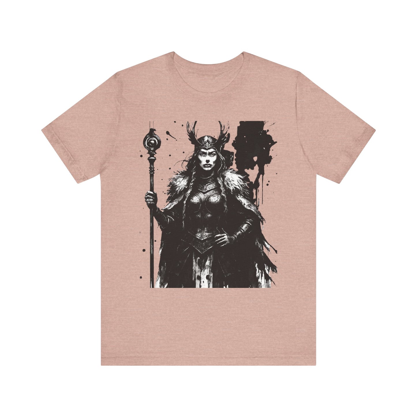 Frigg Norse Goddess T-shirt, captures the essence of Frigg, the revered Norse goddess, renowned in Nordic mythology as the embodiment of foresight and wisdom.