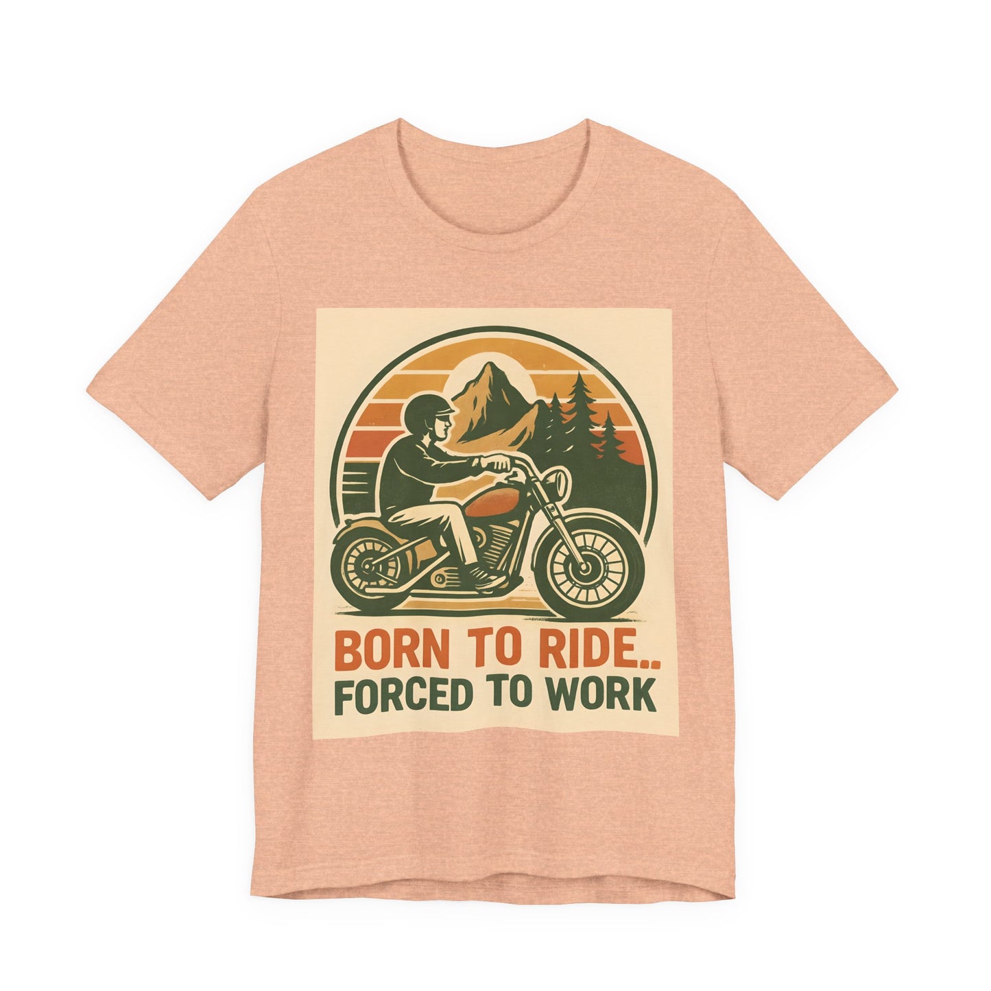 Born to Ride Forced to Work Motorcycle Shirt, This motorbike t shirt, a blend of style and comfort, is perfect for those who live and breathe the biker lifestyle.cycle apparel.
