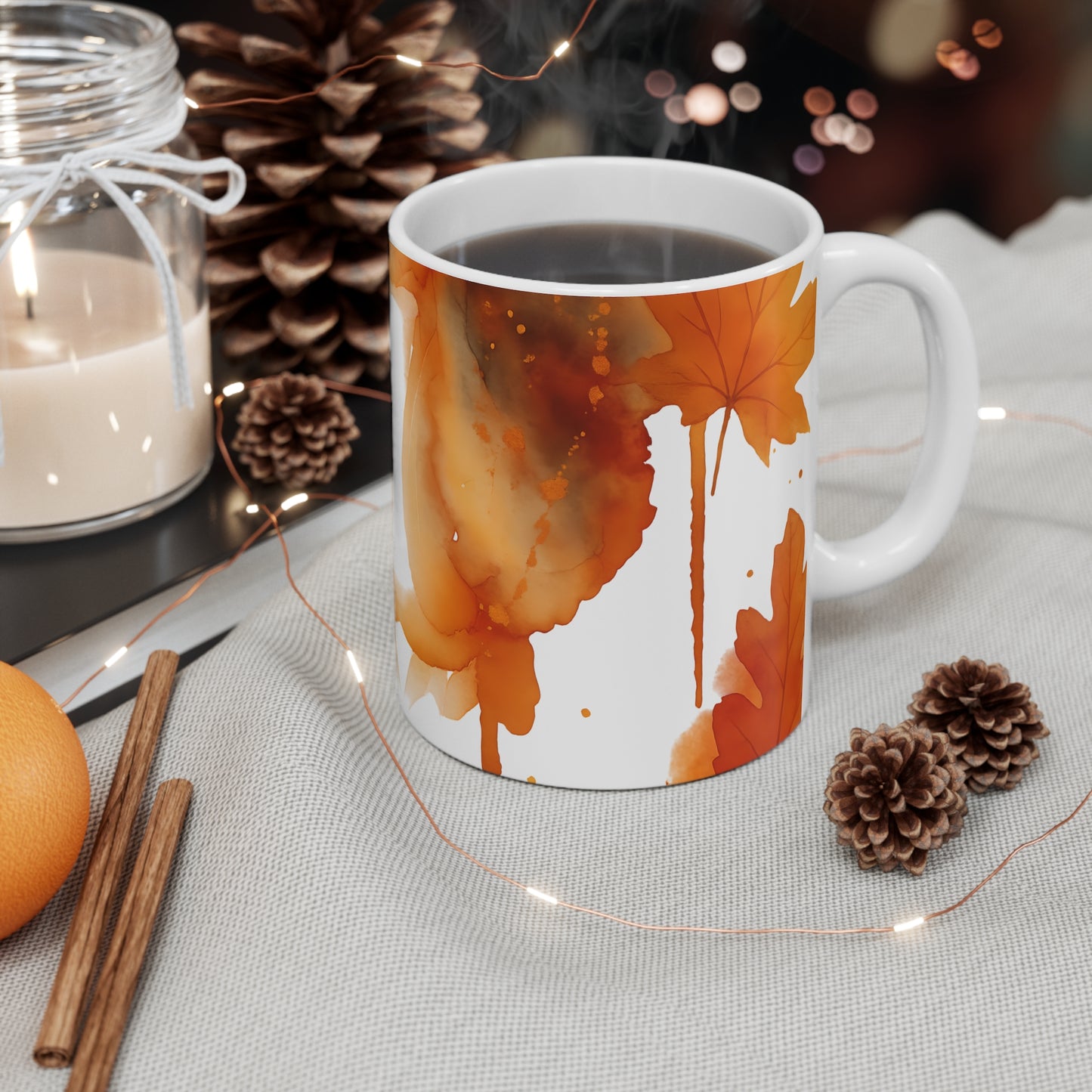 Autumnal Leaf Coffee Mug, our autumn coffee mug embodies the essence of cozy mugs.