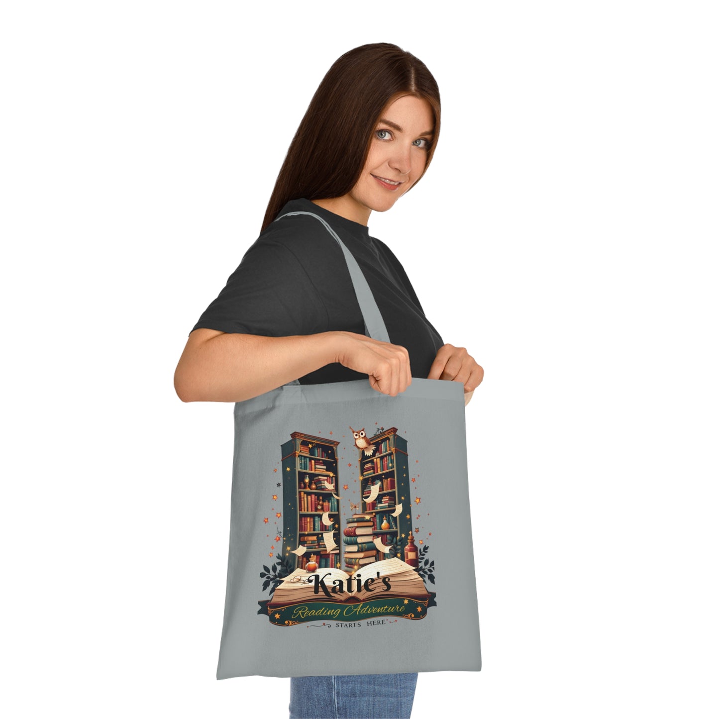 Personalised Book Lover Reusable Cotton Tote Bag, Bookish Tote, Librarian Tote Bag, Bibliophile Gift, Custom Book Bag,