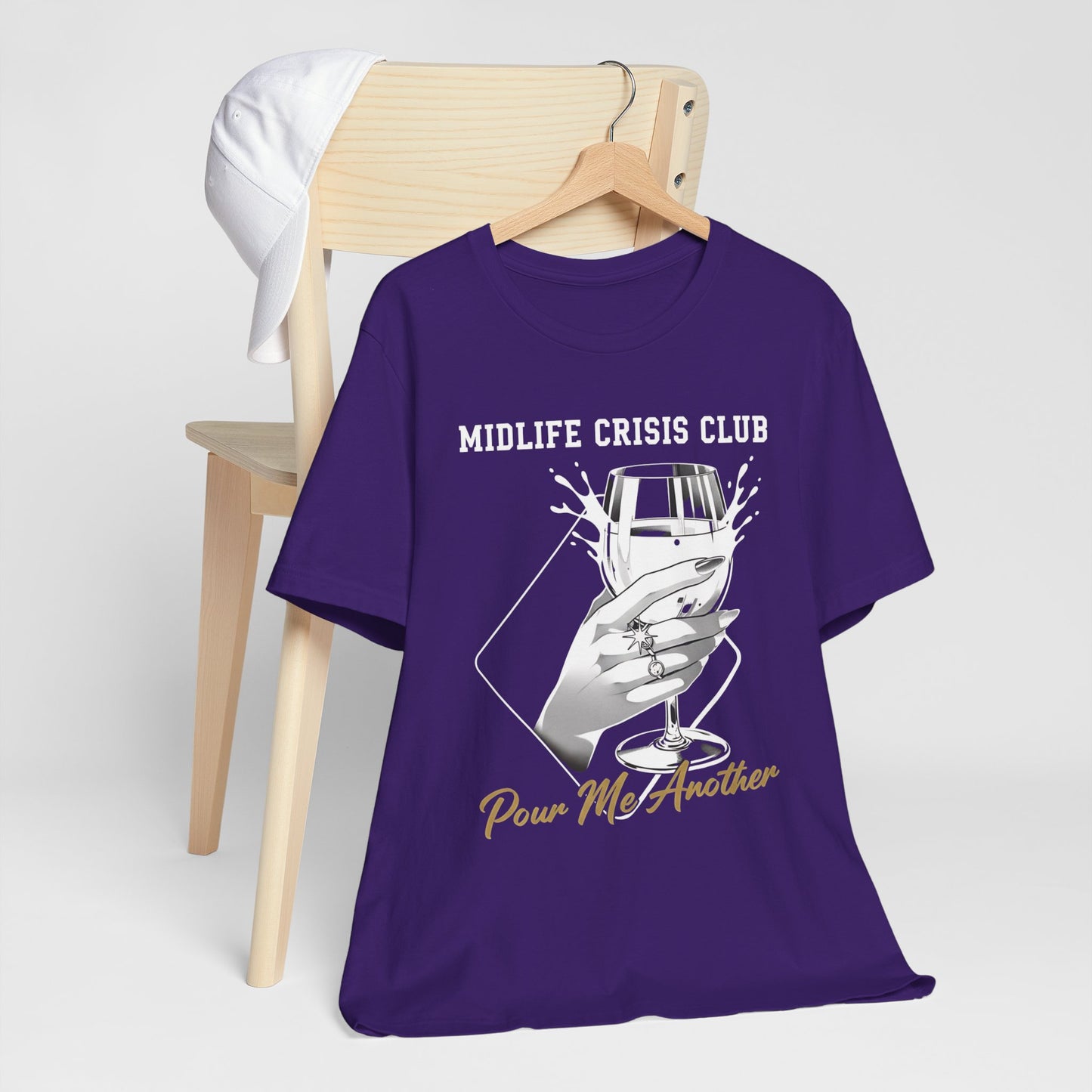 Midlife Crisis Club Tee, Pour Me Another Graphic, Midlife Crisis Gift, Best Friend Funny,Menopause Gift, Wine Graphic Tee,40th Birthday Gift