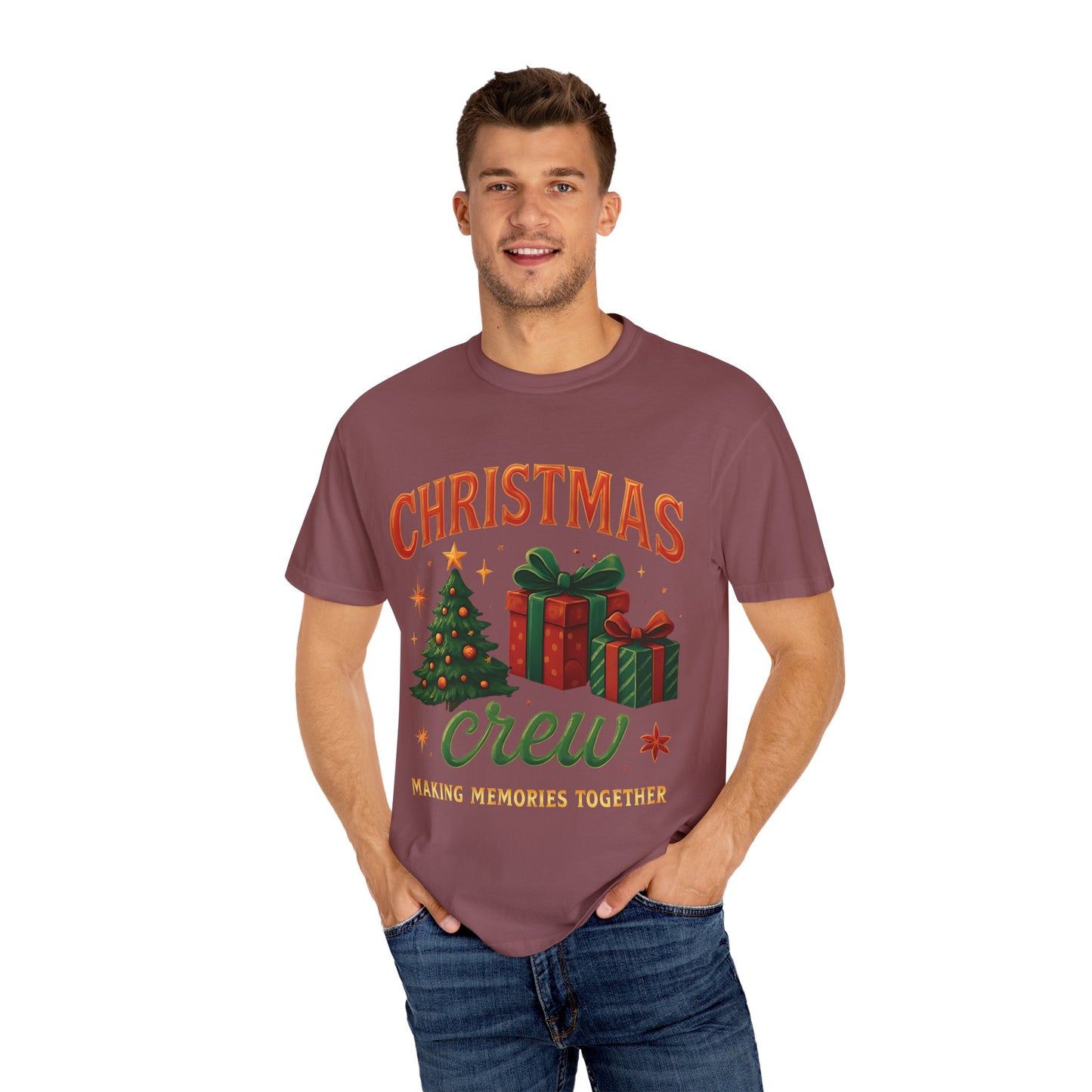Comfort Colors Christmas Crew T-shirt, Step into the magic of Christmas 2025 with the Comfort Colours Christmas Crew Tee.