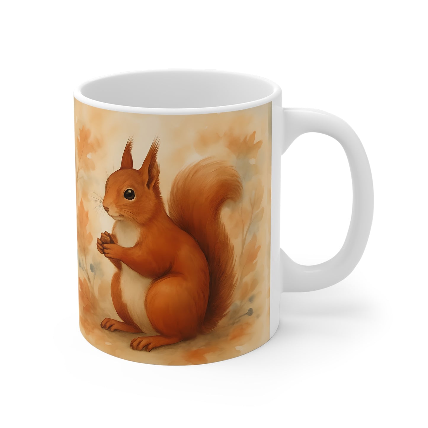 Red Squirrel Woodland Creatures Mug, Woodland Animal Mug, Cute Animal Mug, This adorable squirrel mug captures the essence of autumn, making every sip feel like a walk through a woodland wonderland.