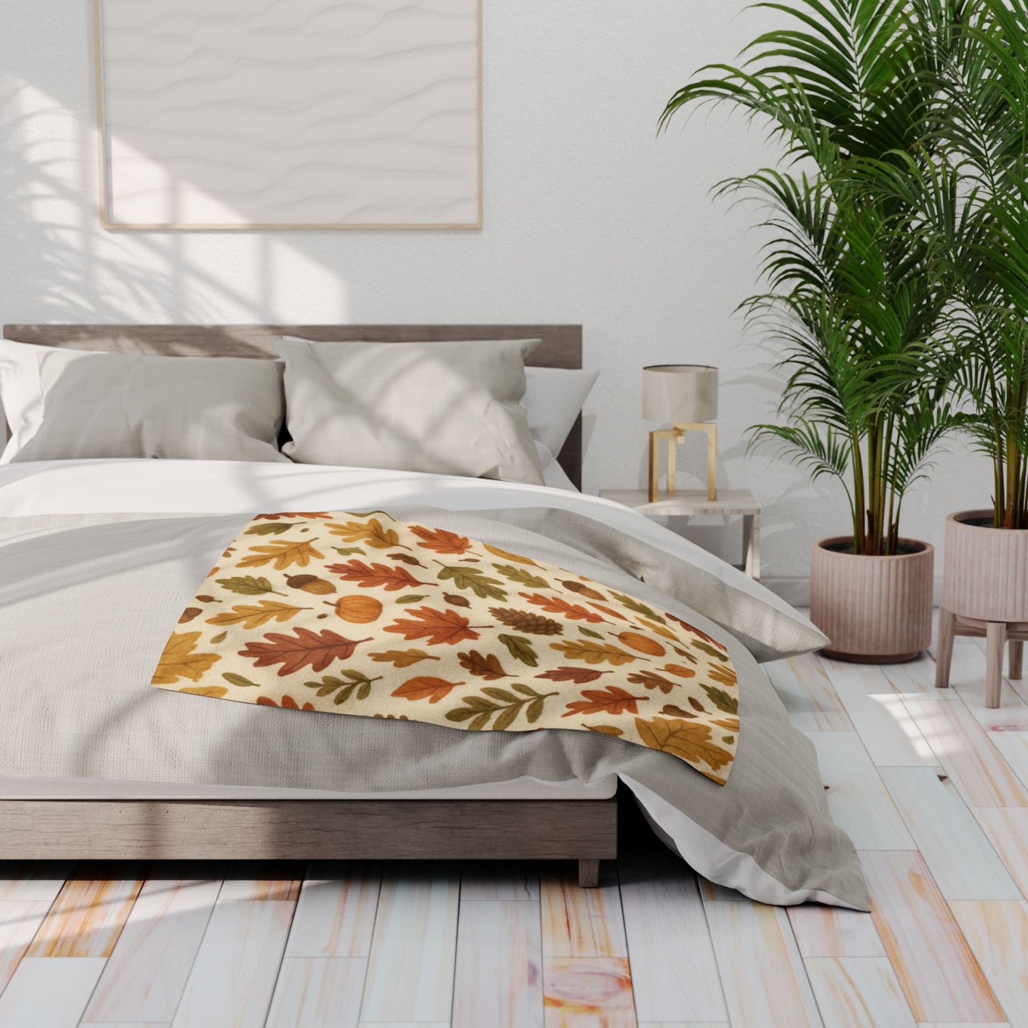 Cozy Autumnal Leaves Blanket, Transform your space into a haven of autumnal charm with this exquisite autumn blanket.