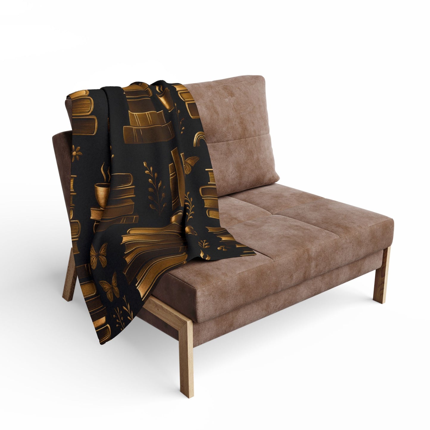 Cozy Bookshelf Fleece Blanket Perfect for Book Lovers, The soft texture invites you to snuggle up on chilly evenings, making it an ideal companion for reading or watching your favorite movies.