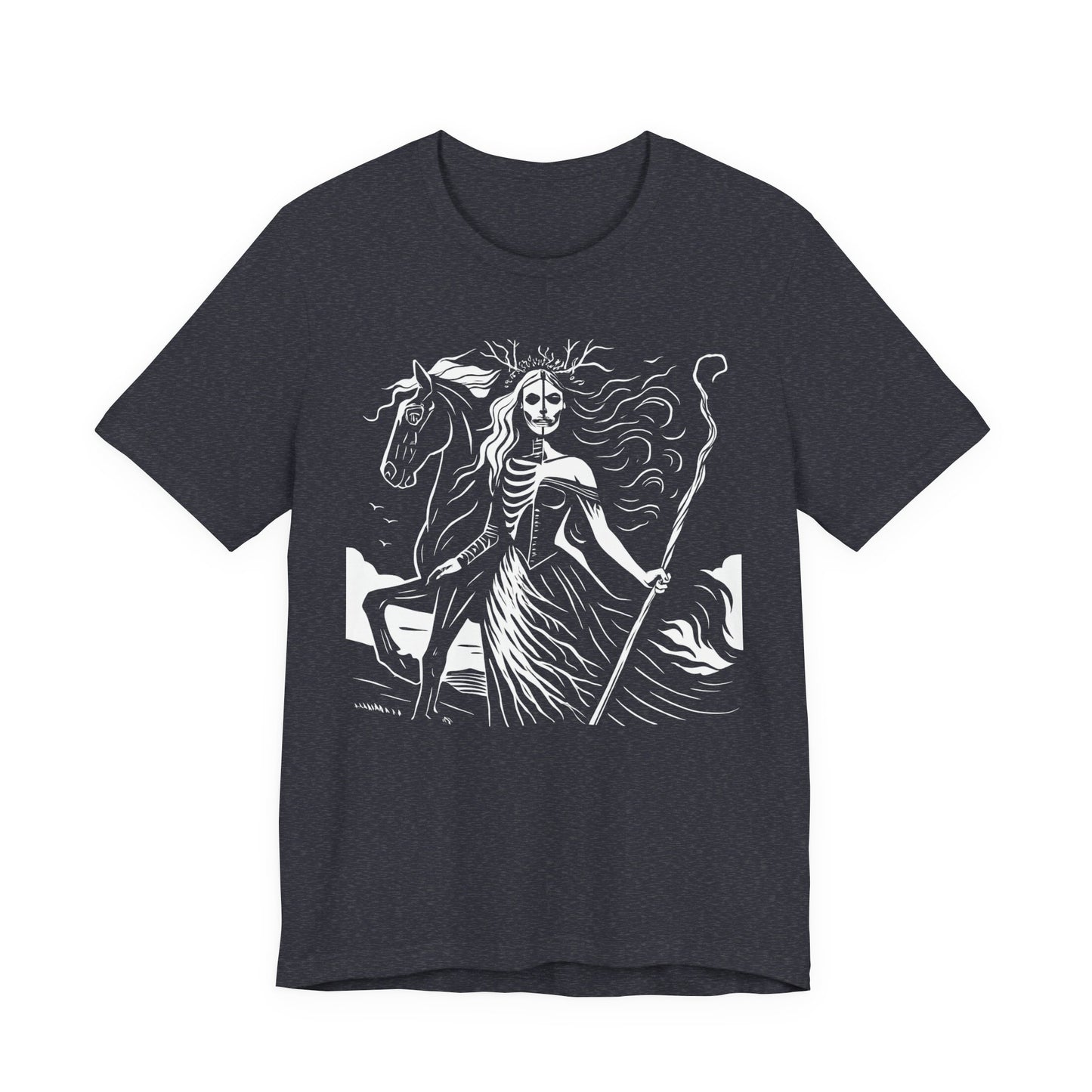 Pagan Goddess Hel Viking T-shirt, This piece of Viking apparel is more than just a shirt; it's a tribute to the enigmatic goddess of death.
