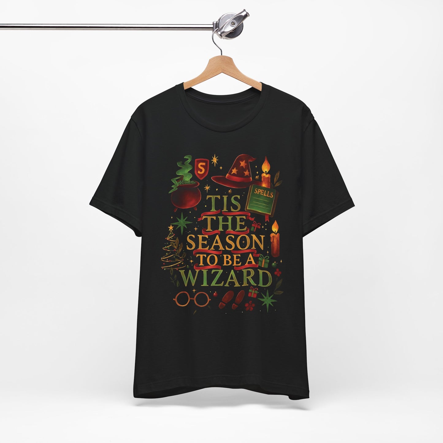 Festive Tis the Season to Be a Wizard Potter Fan Shirt, Perfectly crafted for true potter heads, this tee brings the enchanting aura of Hogwarts into your wardrobe.