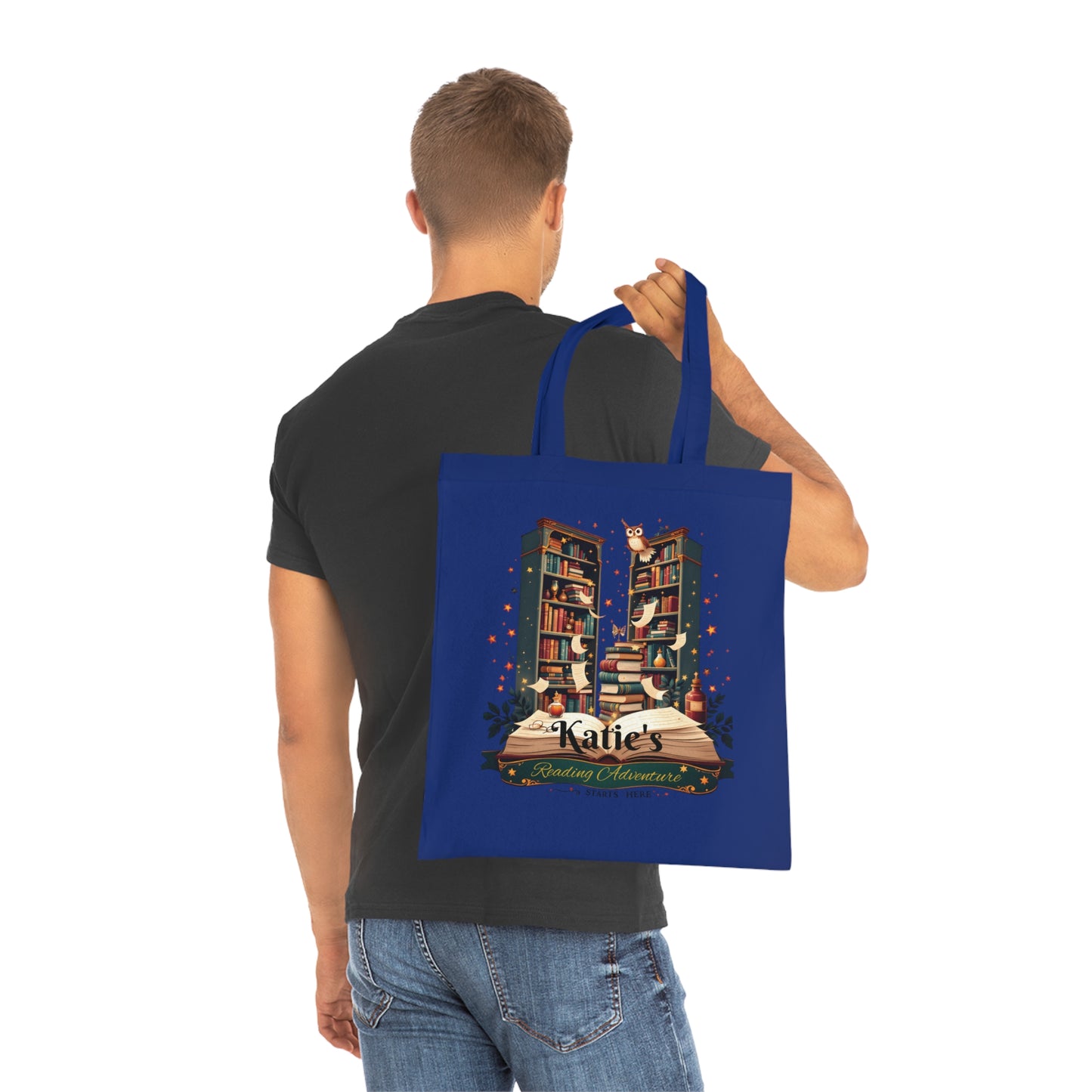 Personalised Book Lover Reusable Cotton Tote Bag, Bookish Tote, Librarian Tote Bag, Bibliophile Gift, Custom Book Bag,