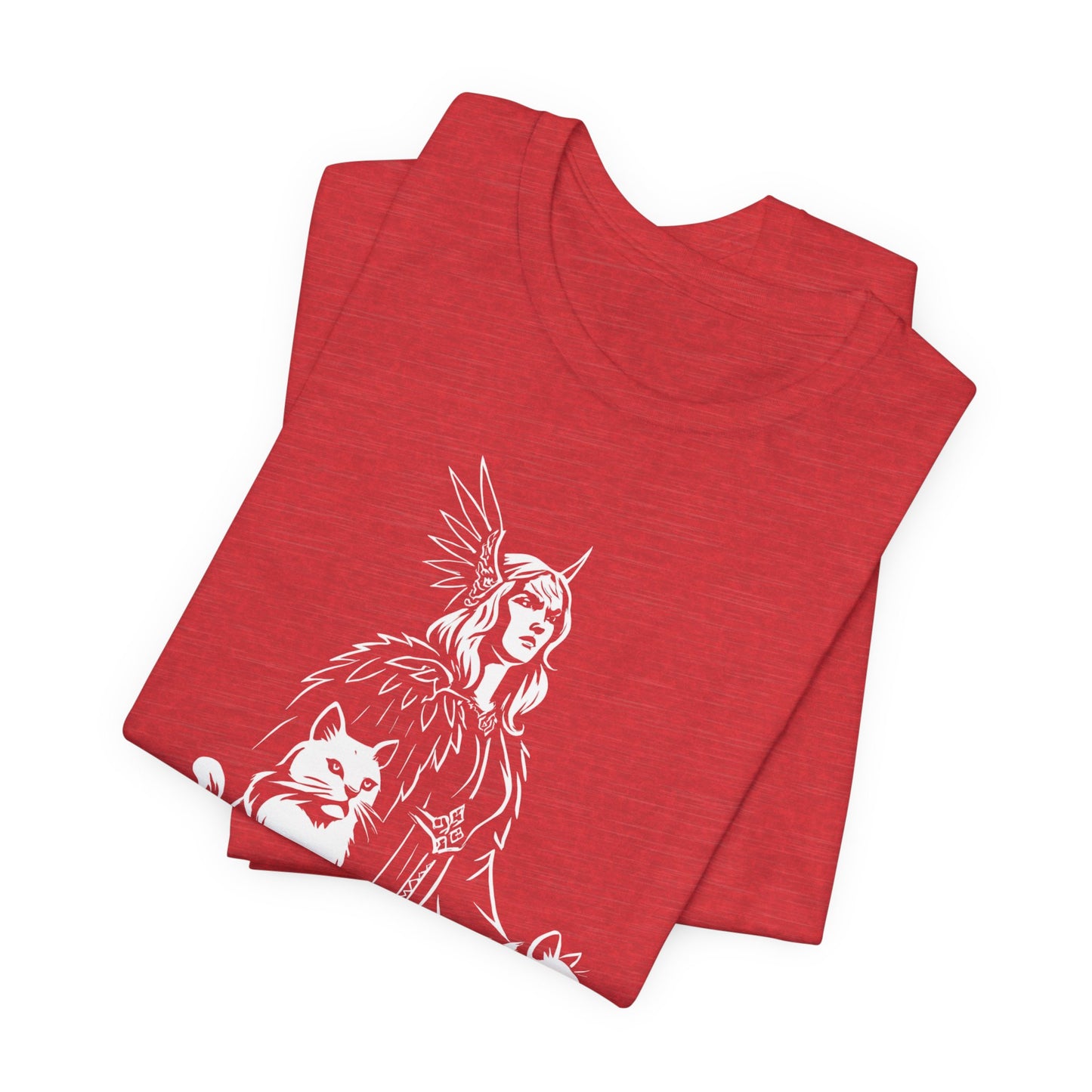 Freyja Viking Goddess T-Shirt, This captivating viking tee encapsulates the essence of Freya—the viking goddess renowned for her formidable power and grace.