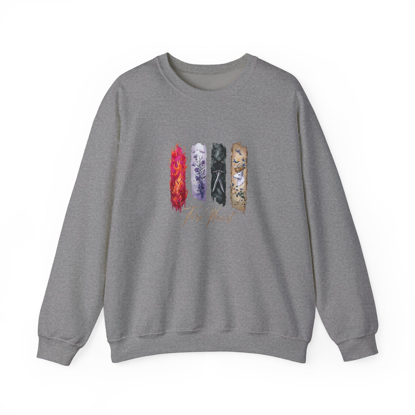 Fire Heart Sweatshirt, Heir of Fire, perfect for book lovers, especially fans of Sarah J. Maas and her character Aelin Ashryver Galathynius.