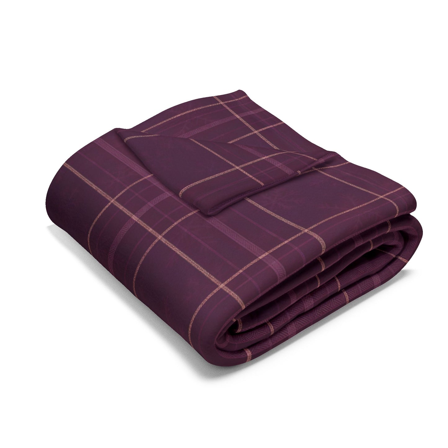 Christmas Plum Plaid Arctic Fleece Blanket, Warm Throw Blanket.