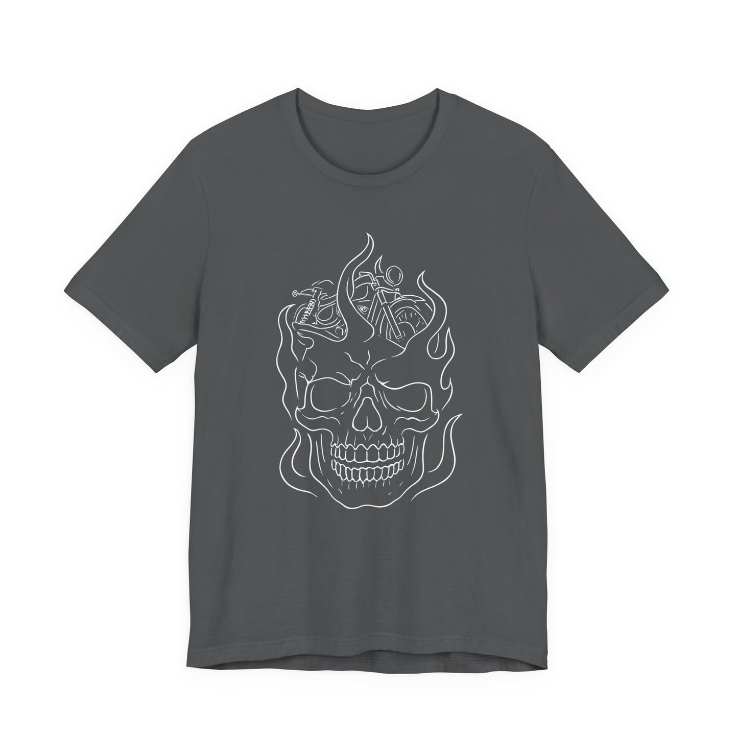 Skull Graphic Flame Tee, Motorcycle T Shirt, Biker Tshirt, Biker Skull Design, Motorbike Apparel, Motorcycle,Biker Skull, Motorbike Skull.