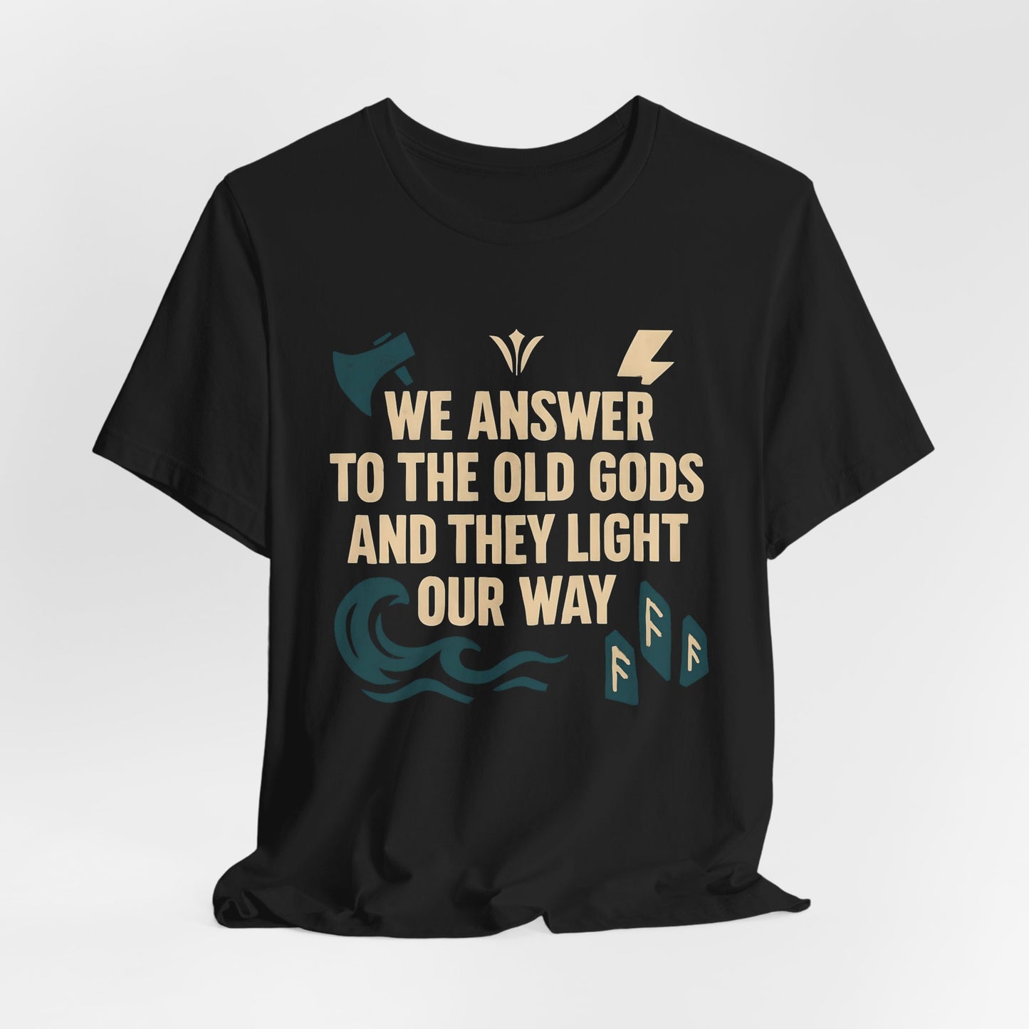 We Answer to the Old Gods Vikings TShirt, Embrace your ancestral roots with the "We Answer to the Old Gods".